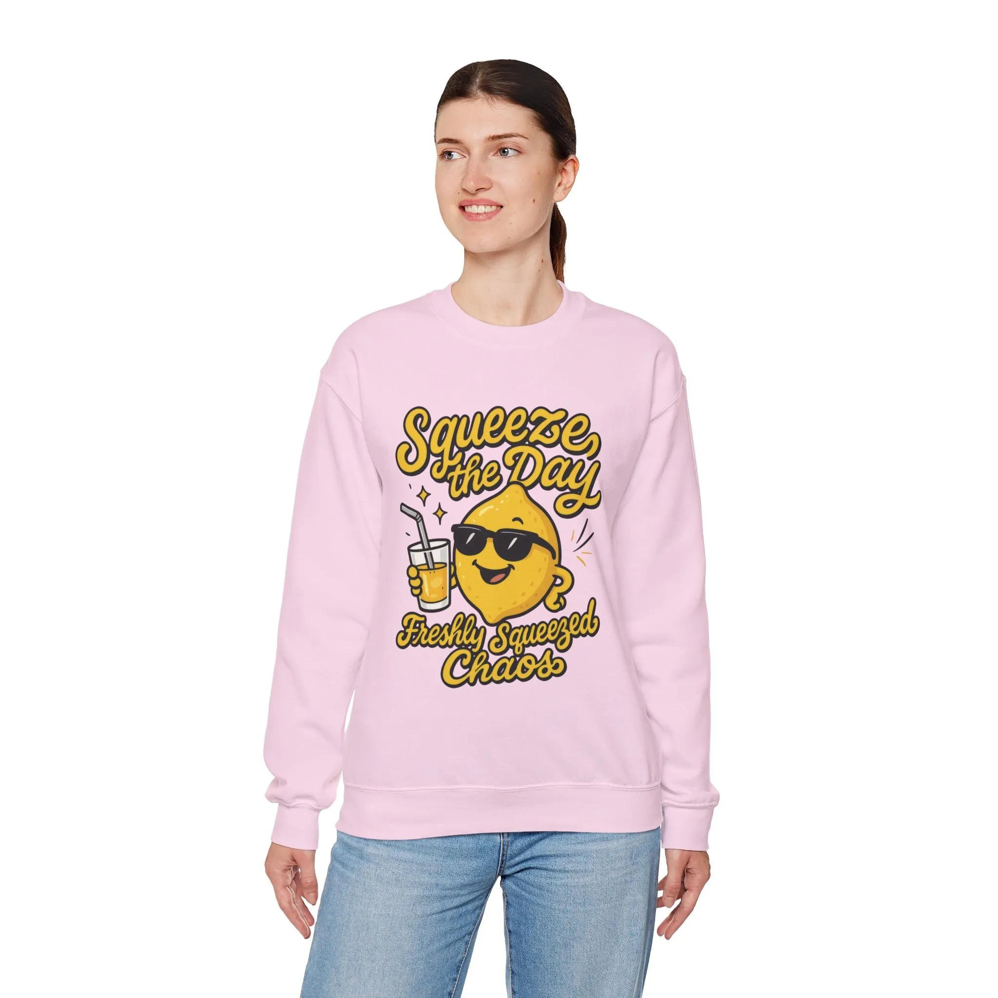 Funny Lemon Womens Sweatshirt - Squeeze The Day Freshly Squeezed Chaos Cozy Pullover - Citrus Positive Crewneck Sweatshirt, Cheerful Fashion - Image 30