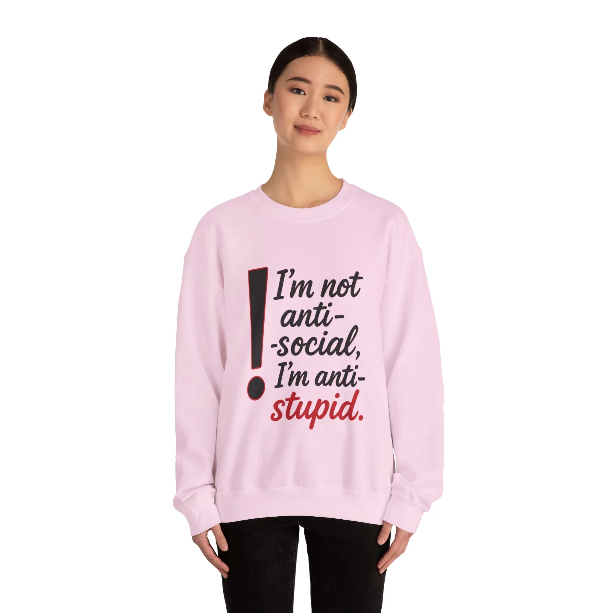 Anti-Stupid Sweatshirt, Funny Unisex Crewneck, Snarky Anti-Social Unisex Crewneck, Gift for Friends, Perfect for Everyday Wear - Image 23