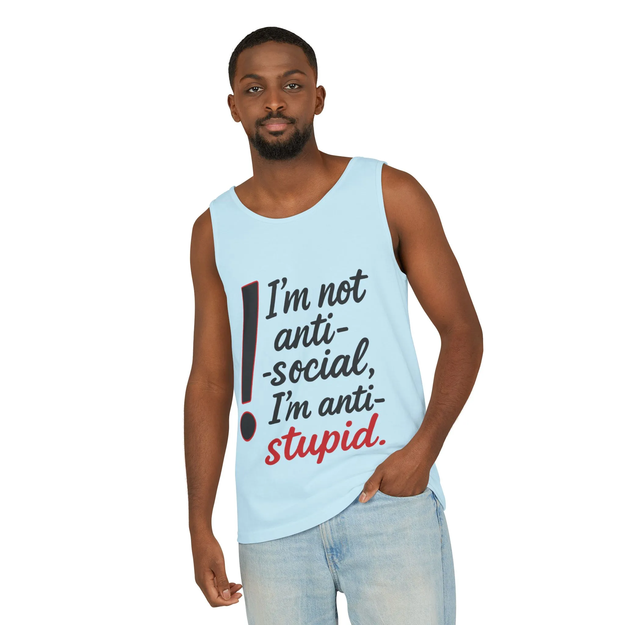 Snarky Anti-Social Mens Tank Top, Funny Summer Apparel, Mens Gift, Beachwear, Humorous Mens Tee, Graphic Tee for Introverts & Thinkers - Image 26