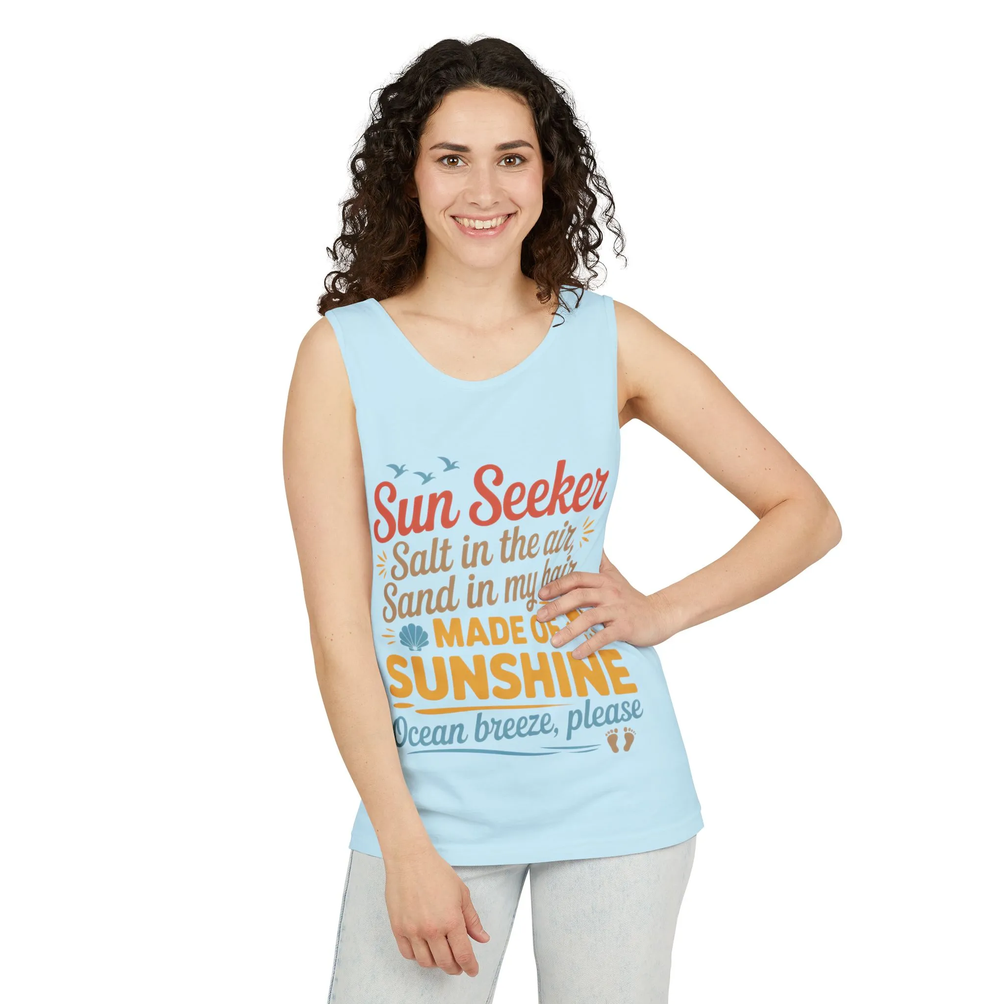 Sun Seeker Summer Quote Tank Top, Made of Sunshine Beach Vibes Tee, Ocean Breeze Please Tank Top for Women, Salt in the Air Sand Top - Image 18