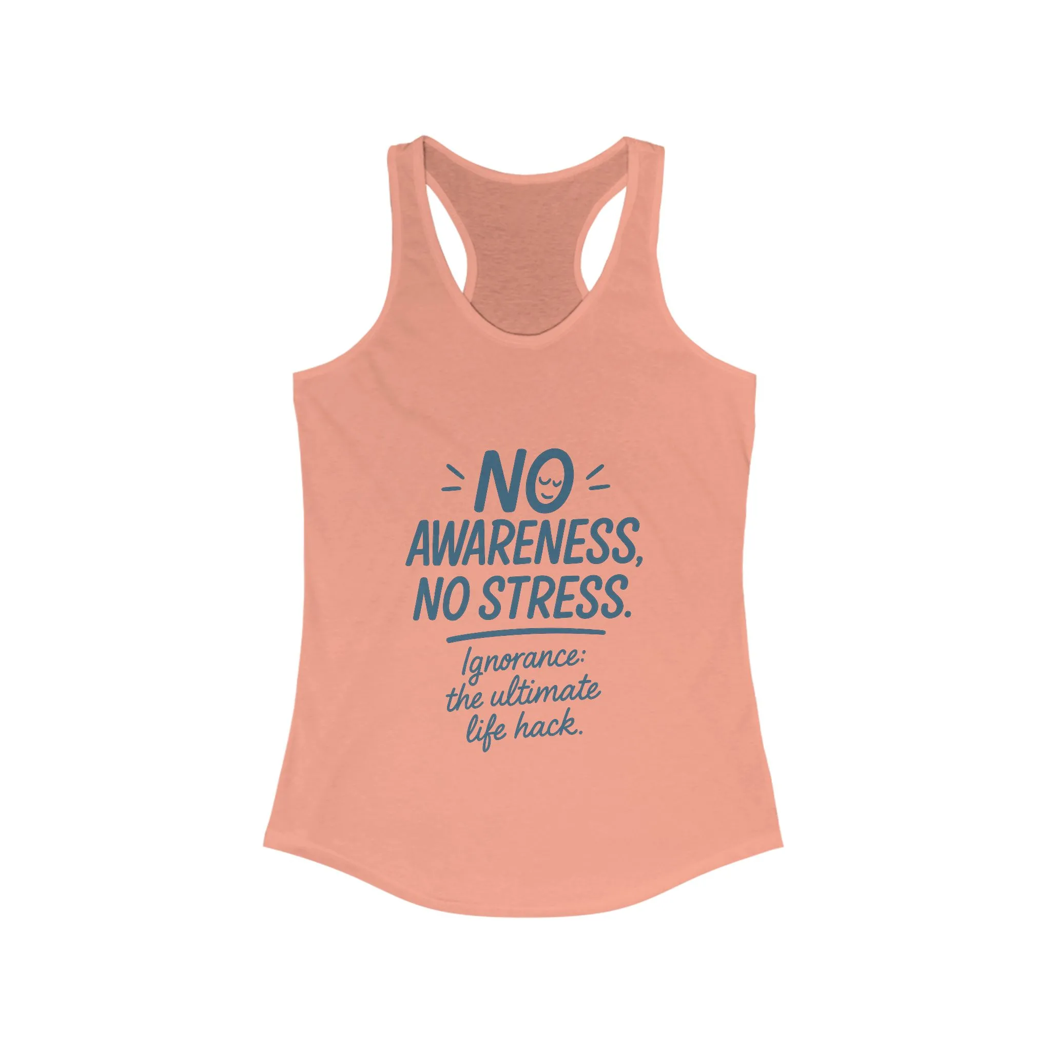 Womens No Awareness Racerback Tank Top, Funny No Stress Quote, Workout Sleeveless Shirt, Motivational Shirt, Yoga, Workout, Casual Wear - Image 5