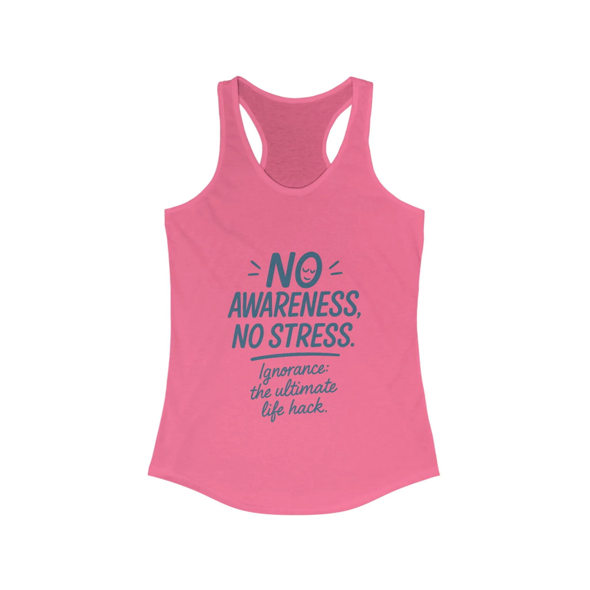 Womens No Awareness Racerback Tank Top, Funny No Stress Quote, Workout Sleeveless Shirt, Motivational Shirt, Yoga, Workout, Casual Wear - Image 15