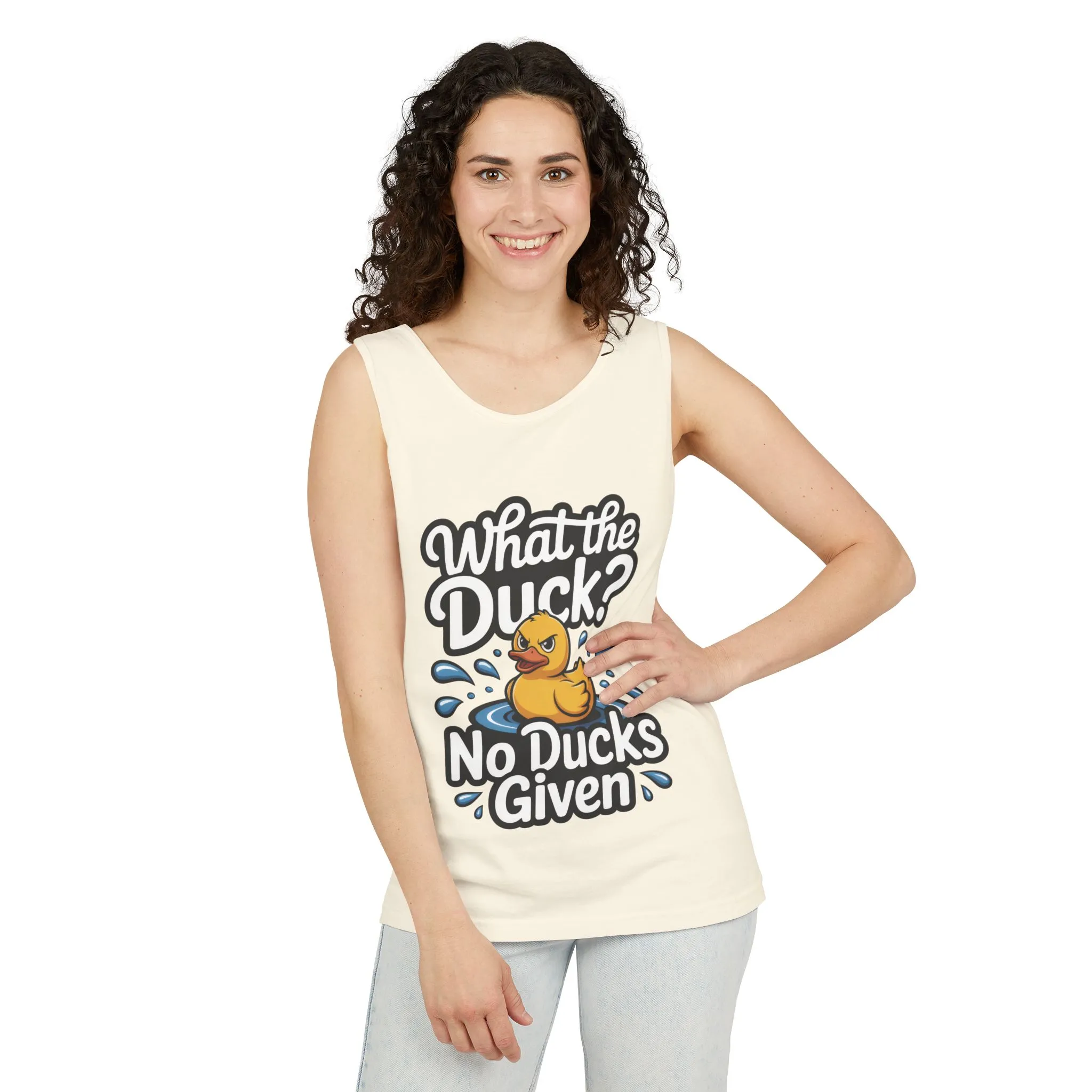 What The Duck Funny Womens Tank Top, No Ducks Given Tee, Sarcastic Duck Tee, Rubber Duck Graphic Tank, Humor Gift For Her,Beach Party Outfit - Image 6