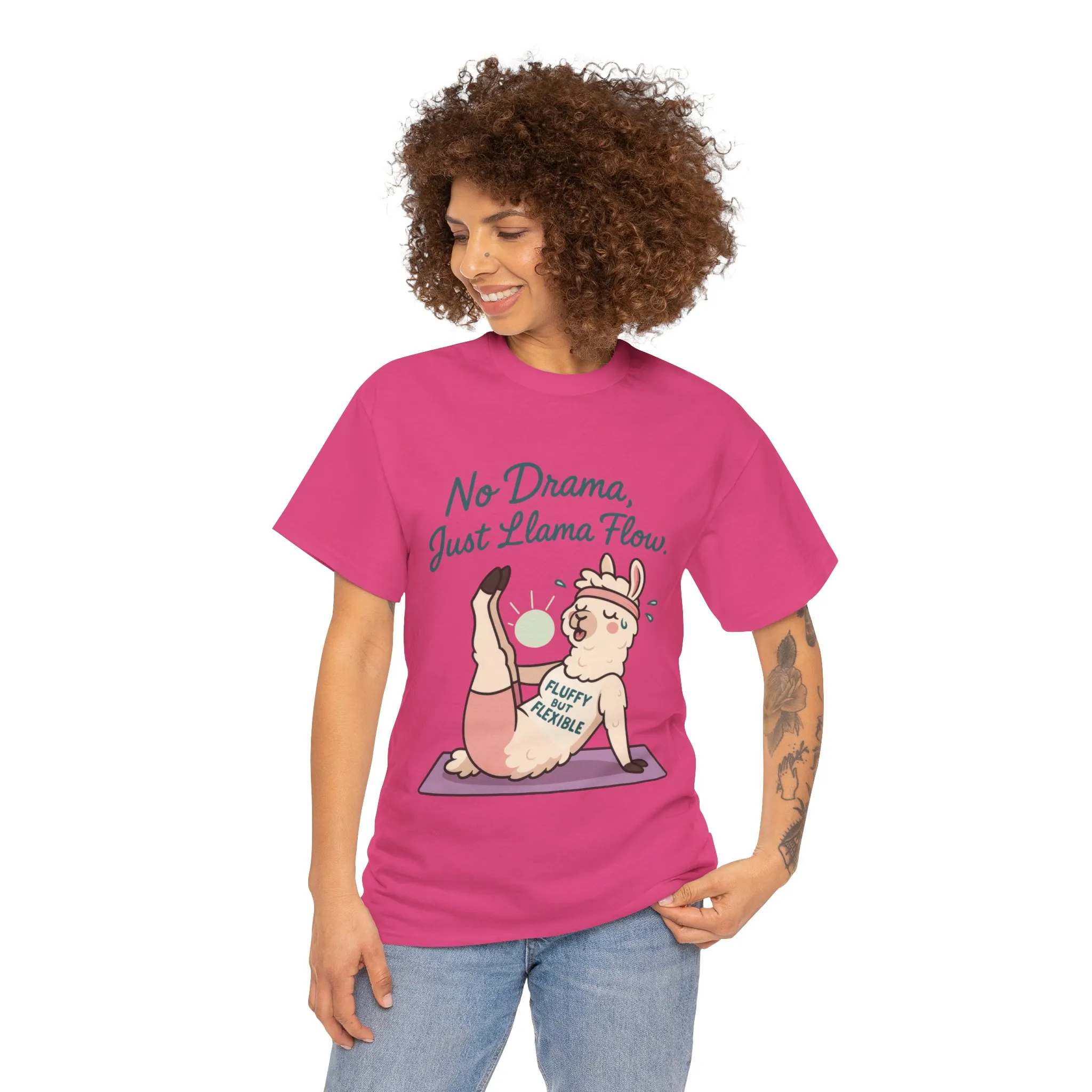No Drama Llama Yoga Tee, Funny Yoga Llama T-Shirt for Women, Gift for Yoga Lovers, Fun Yoga T-Shirt for Animal Lovers, Humor Shirt - Image 29