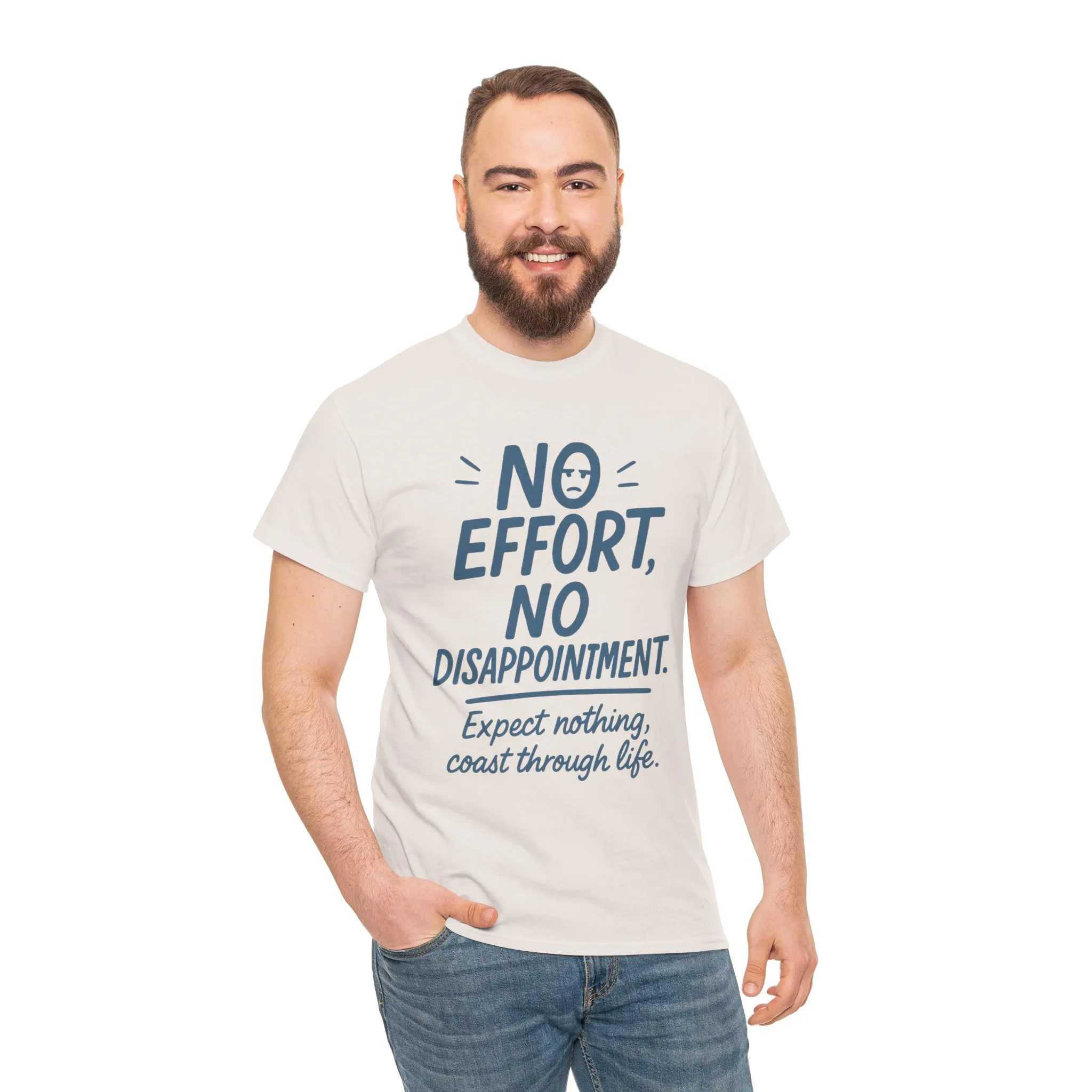 Funny No Effort Mens T-Shirt, No Disappointment Lazy Life Quote Shirt, Relaxed Fit, Funny Casual Shirt, Gift for Friends, Motivation Tee - Image 10