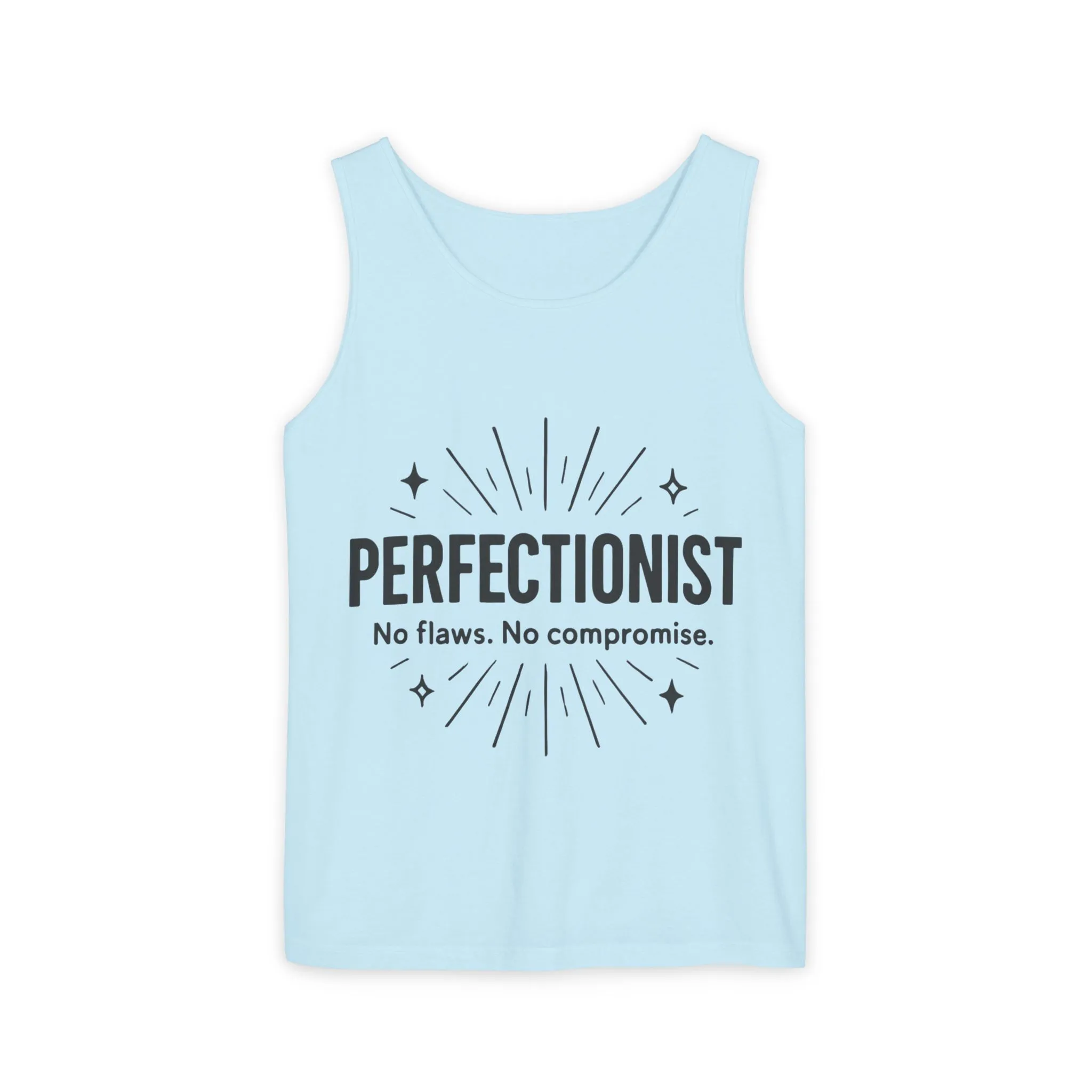 Mens Perfectionist Tank Top, No Flaws No Compromise, Minimal Bold Graphic Tee, Gift for OCD, Clean Freak, or Detail-Oriented Men - Image 27