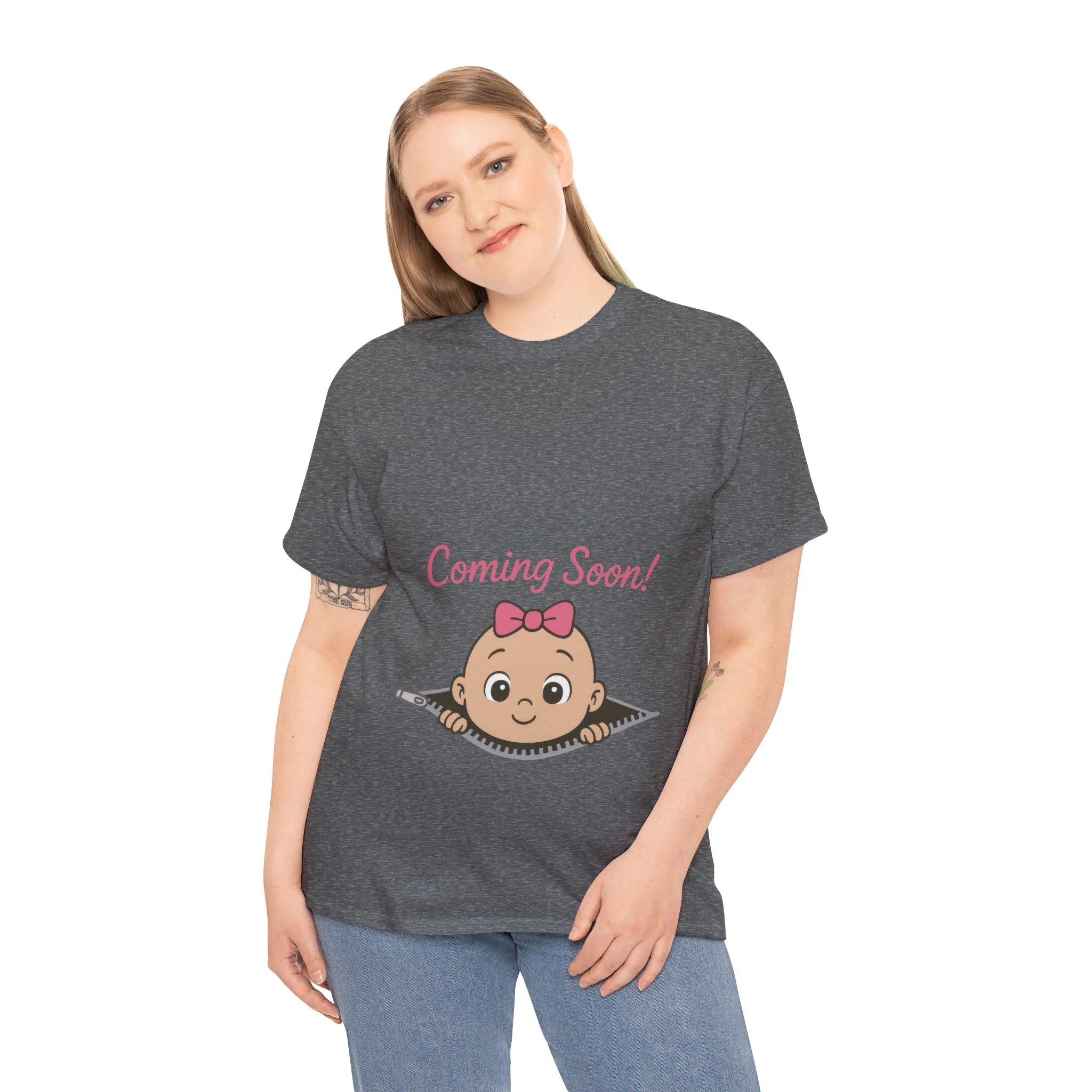 Coming Soon Maternity T-Shirt, Cute Baby Girl Pregnancy Announcement Shirt, Expecting Mom Gift, Gender Reveal Tee, Baby Shower Gift - Image 15