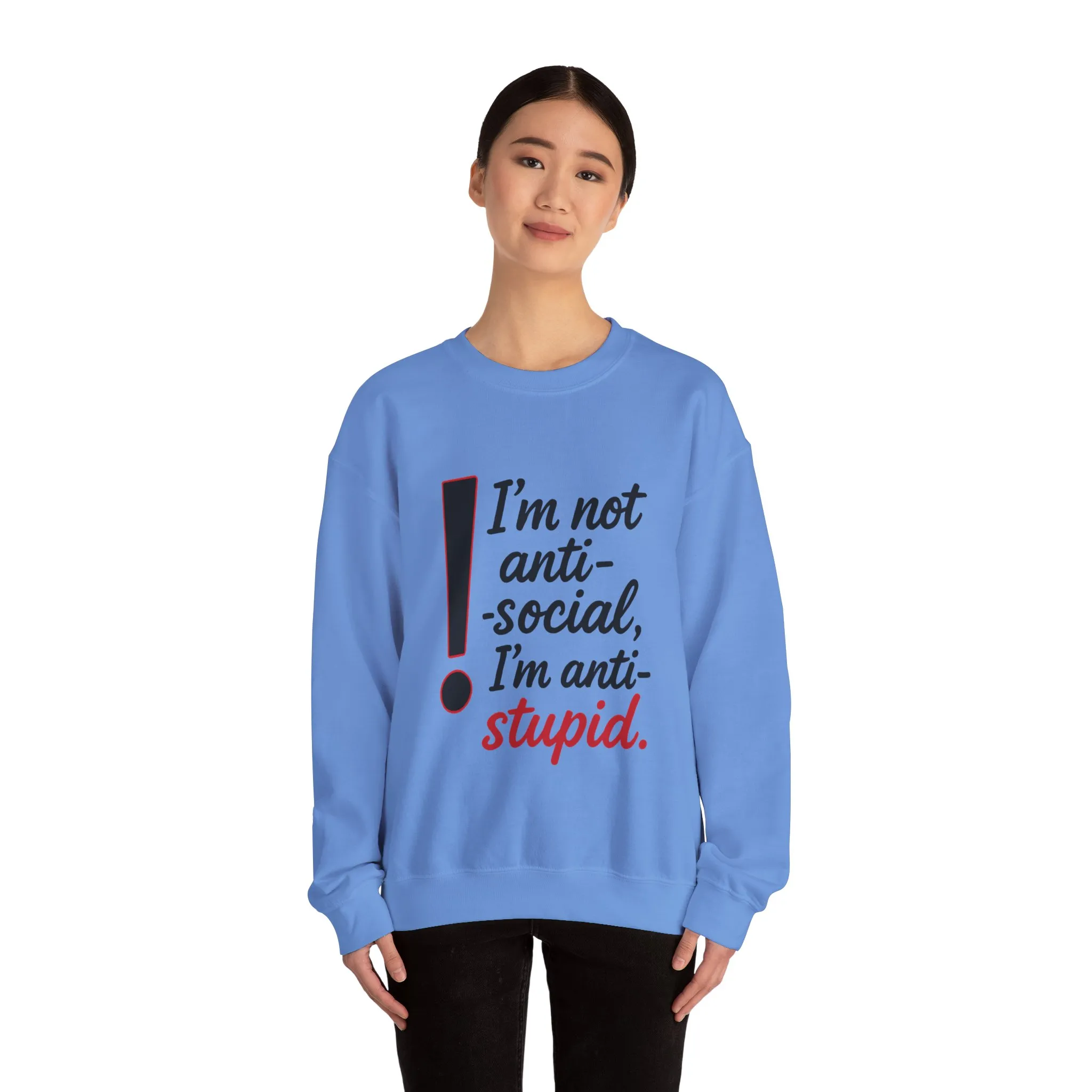 Anti-Stupid Sweatshirt, Funny Unisex Crewneck, Snarky Anti-Social Unisex Crewneck, Gift for Friends, Perfect for Everyday Wear - Image 17
