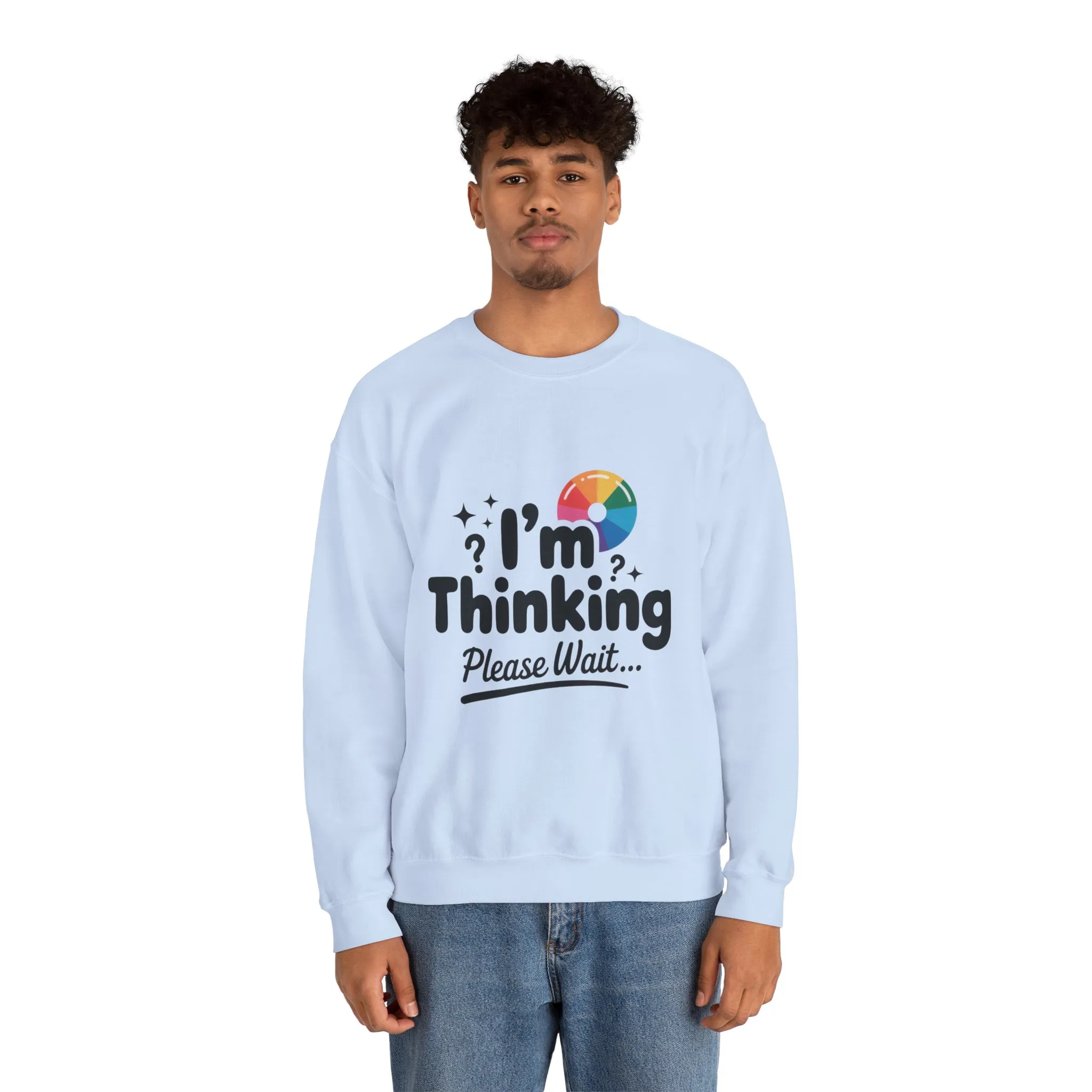Funny - Im Thinking Please Wait - Mens Sweatshirt, Cute Geeky Gift for Introverts, Programmers, Designers, Humor Crewneck, Gift for Adults - Image 28