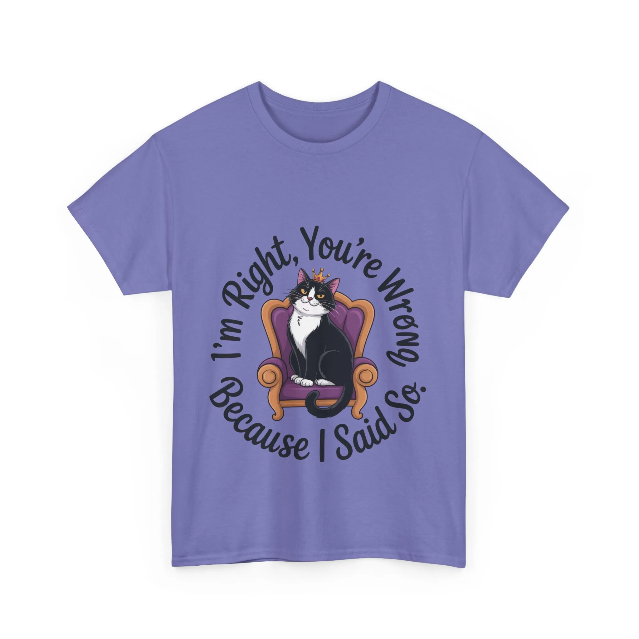 Funny Cat Queen Shirt, Sassy Cat Graphic Tee for Women, Cat Mom Humor Tee Gift, Funny Graphic T-Shirt, I'm Right, You're Wrong Tee - Image 19