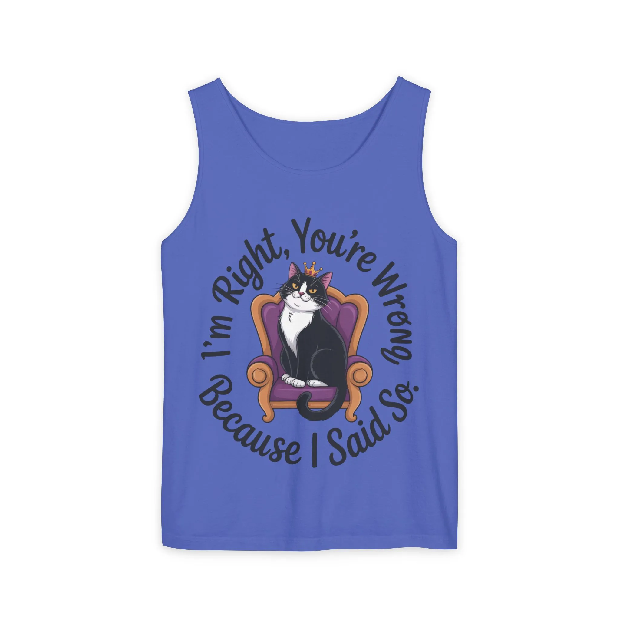 Funny Cat Queen Tank Top, Sassy Cat Graphic Tee for Women, Cat Mom Humor Tee Gift, Funny Graphic T-Shirt, I'm Right, You're Wrong Tee - Image 27