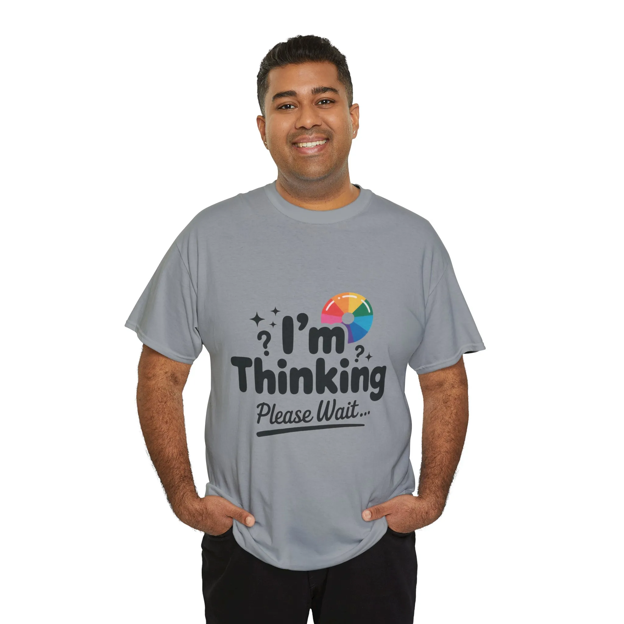 Funny - Im Thinking Please Wait - Mens T-Shirt, Cute Geeky Gift for Introverts, Programmers, Designers, Fun Humor Shirt, Gift for Adults - Image 3