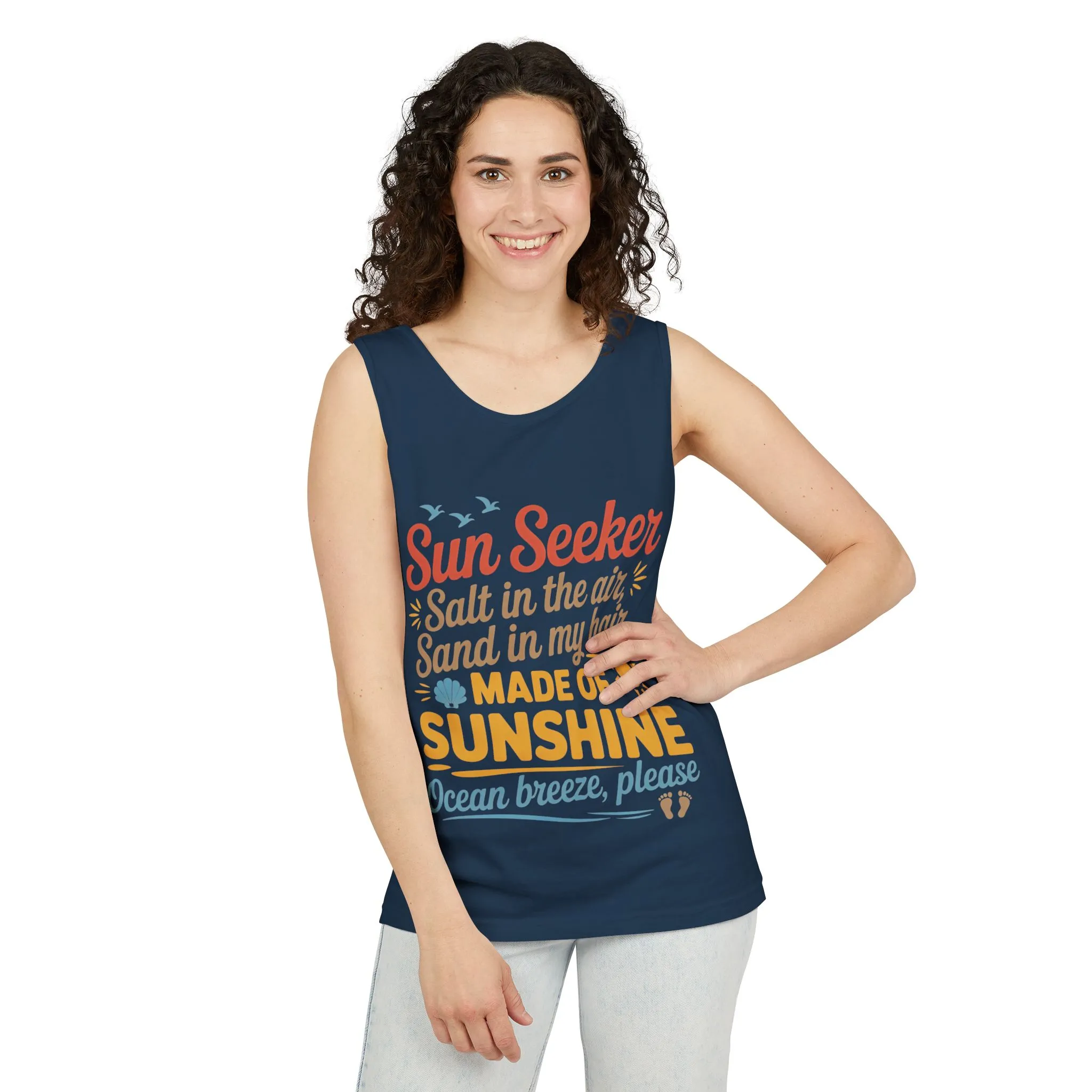 Sun Seeker Summer Quote Tank Top, Made of Sunshine Beach Vibes Tee, Ocean Breeze Please Tank Top for Women, Salt in the Air Sand Top - Image 24