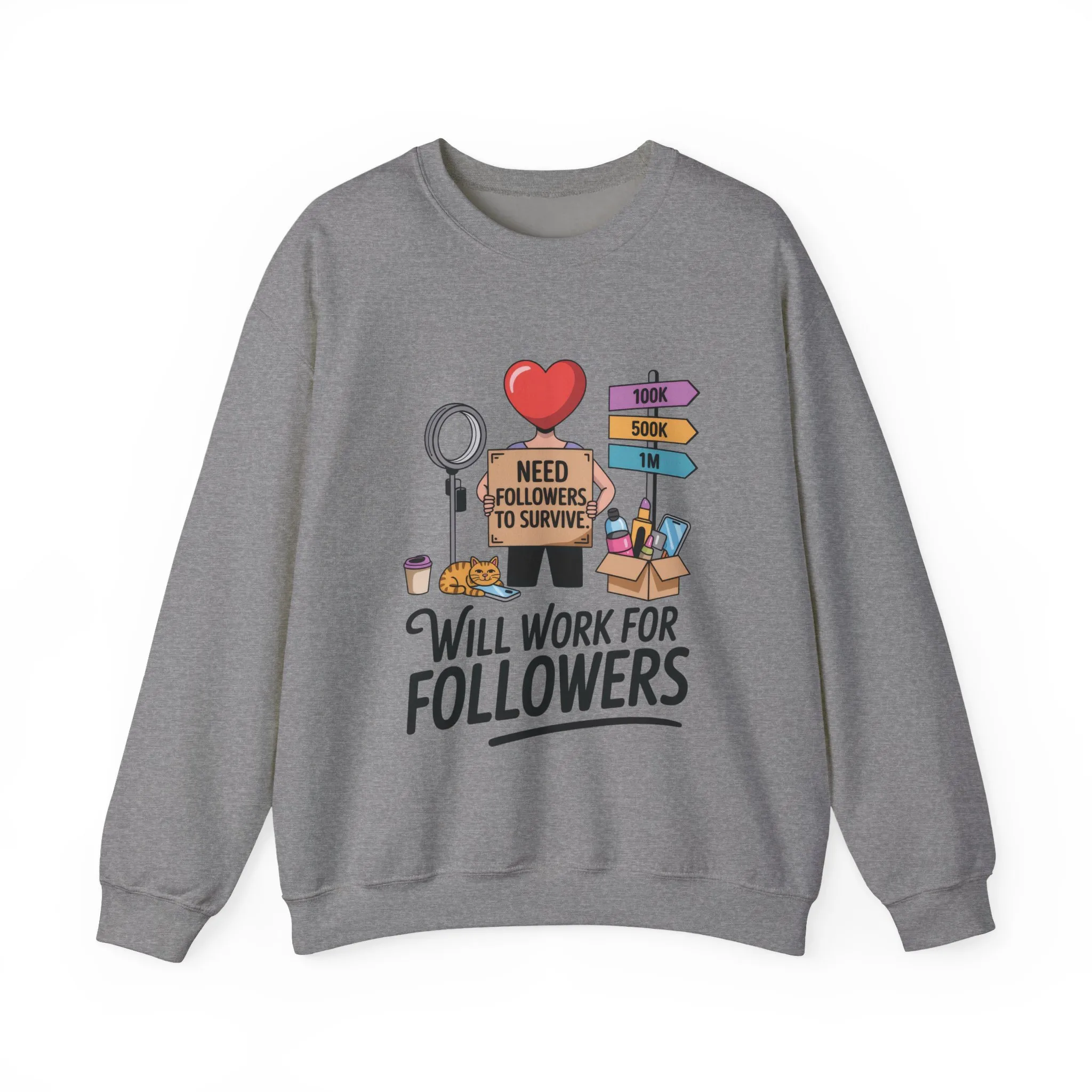 Funny Influencer Womens Sweatshirt, Social Media Sweatshirt, Humor Gifts, Crewneck for Influencers, Casual Wear, Womens Cozy Meme Top - Image 7