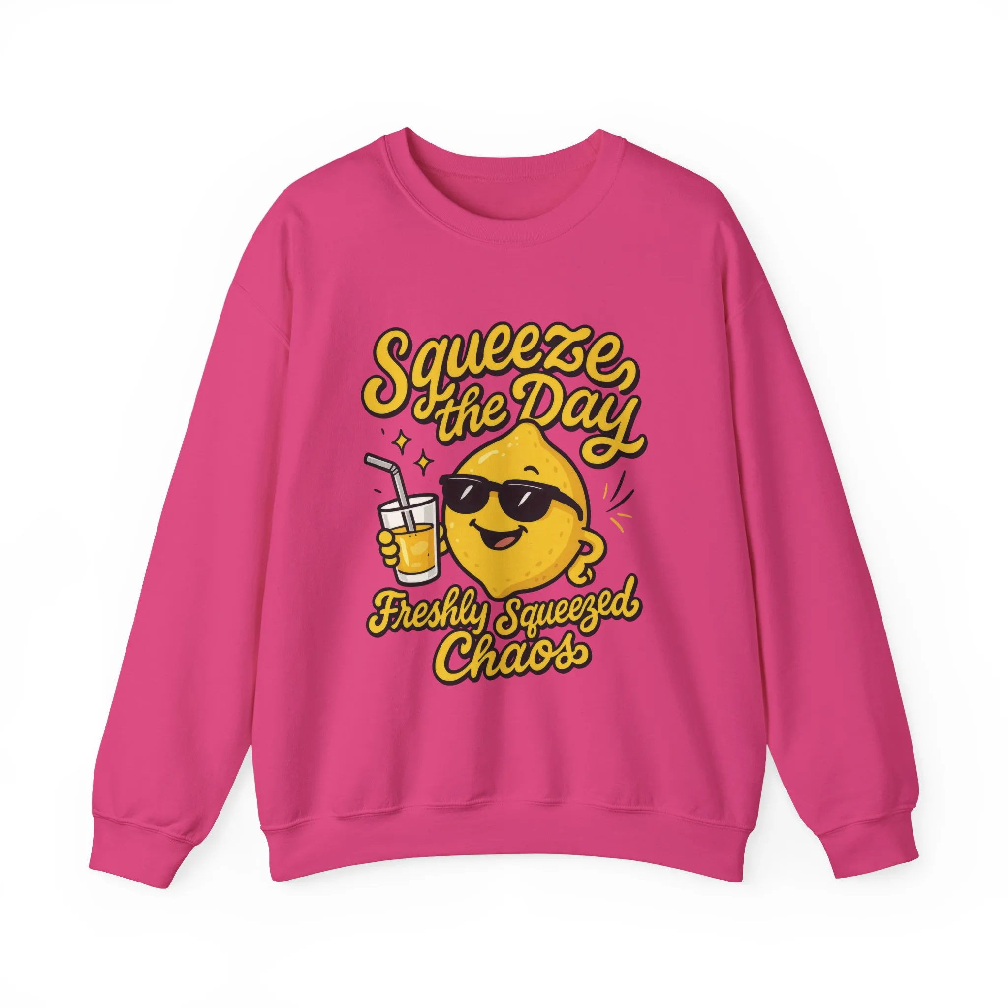 Funny Lemon Womens Sweatshirt - Squeeze The Day Freshly Squeezed Chaos Cozy Pullover - Citrus Positive Crewneck Sweatshirt, Cheerful Fashion - Image 31