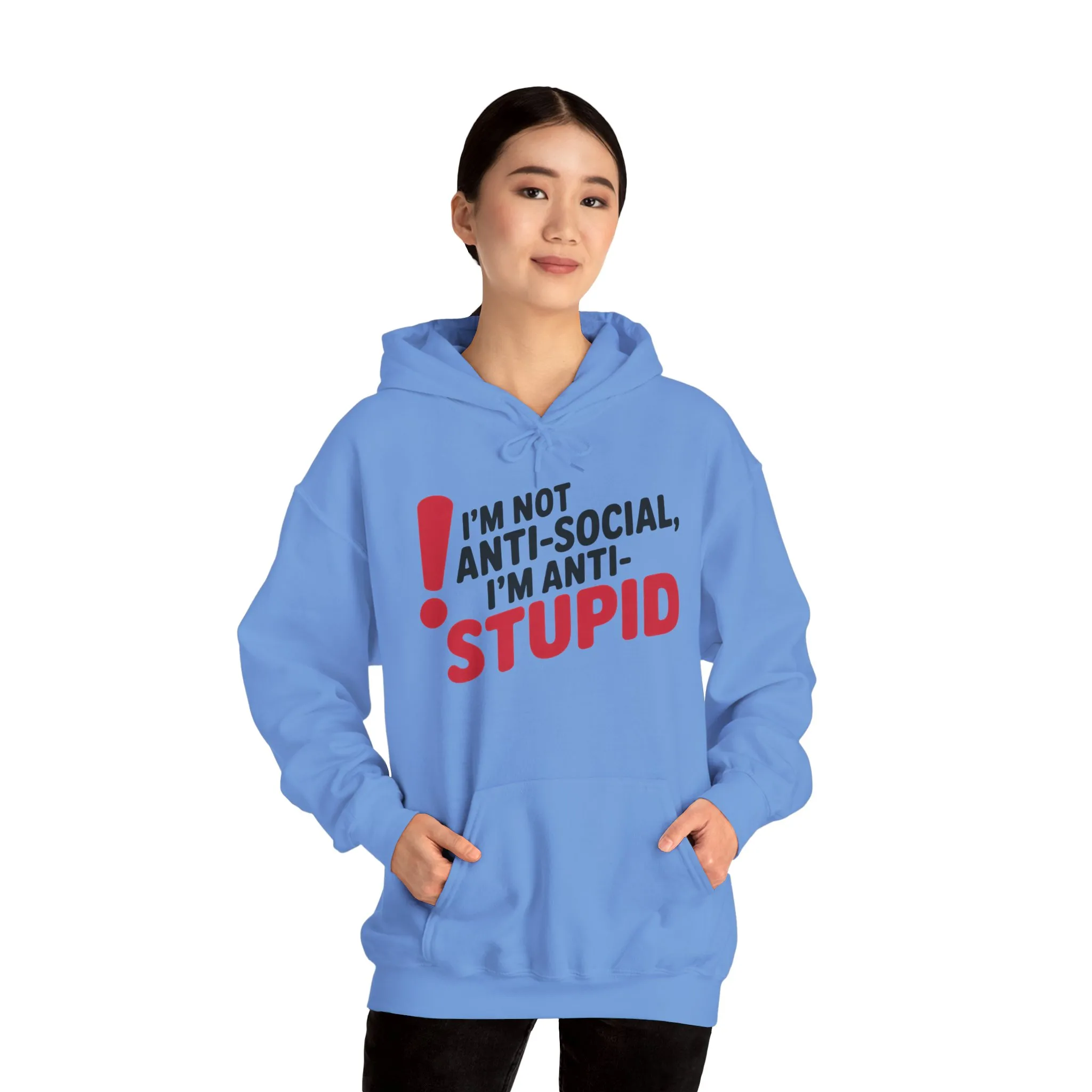 Anti-Stupid Hoodie, Funny Unisex Hoodie, Snarky Anti-Social Unisex Sweatshirt, Gift for Friends, Perfect for Everyday Wear, Humorous Apparel - Image 11