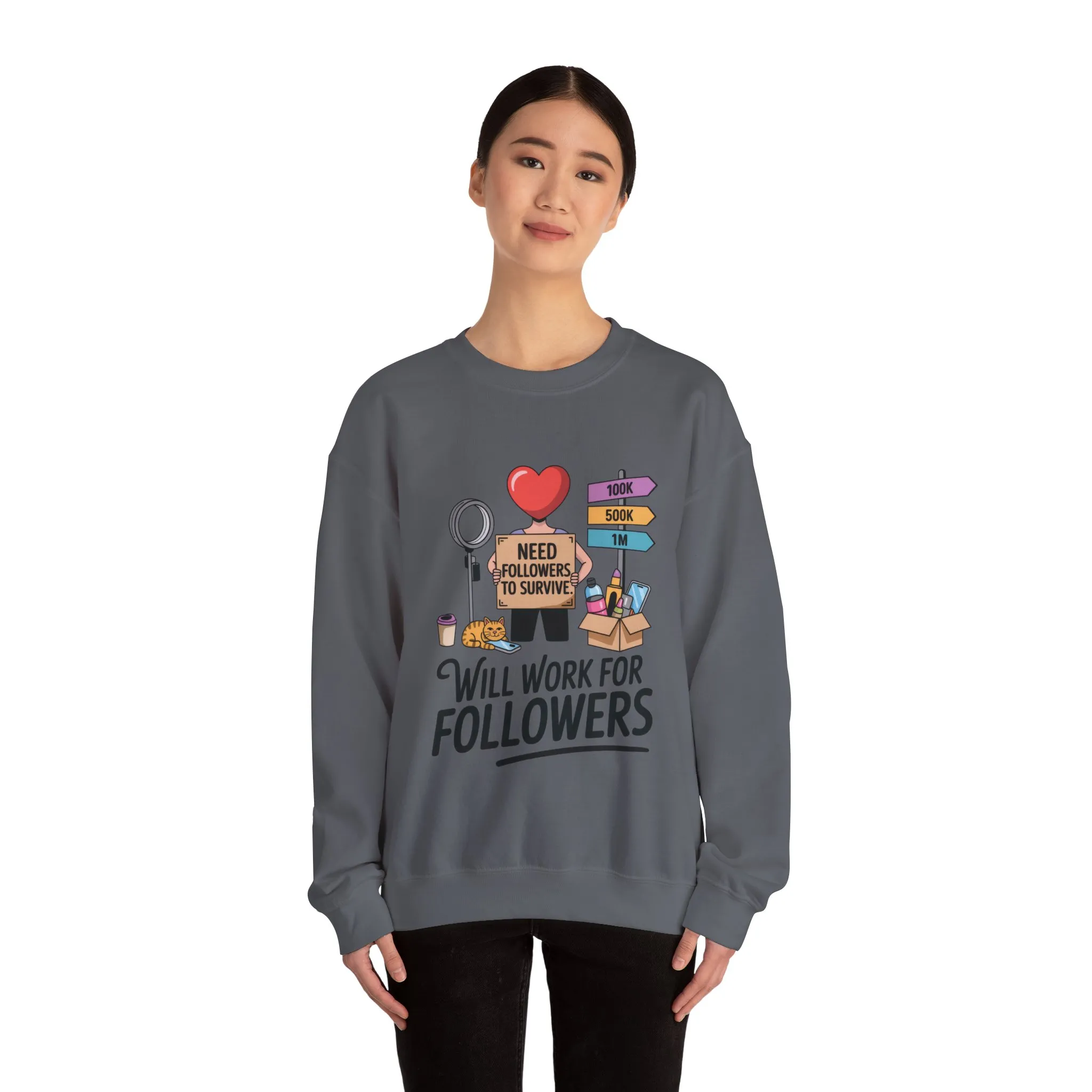Funny Influencer Womens Sweatshirt, Social Media Sweatshirt, Humor Gifts, Crewneck for Influencers, Casual Wear, Womens Cozy Meme Top - Image 17