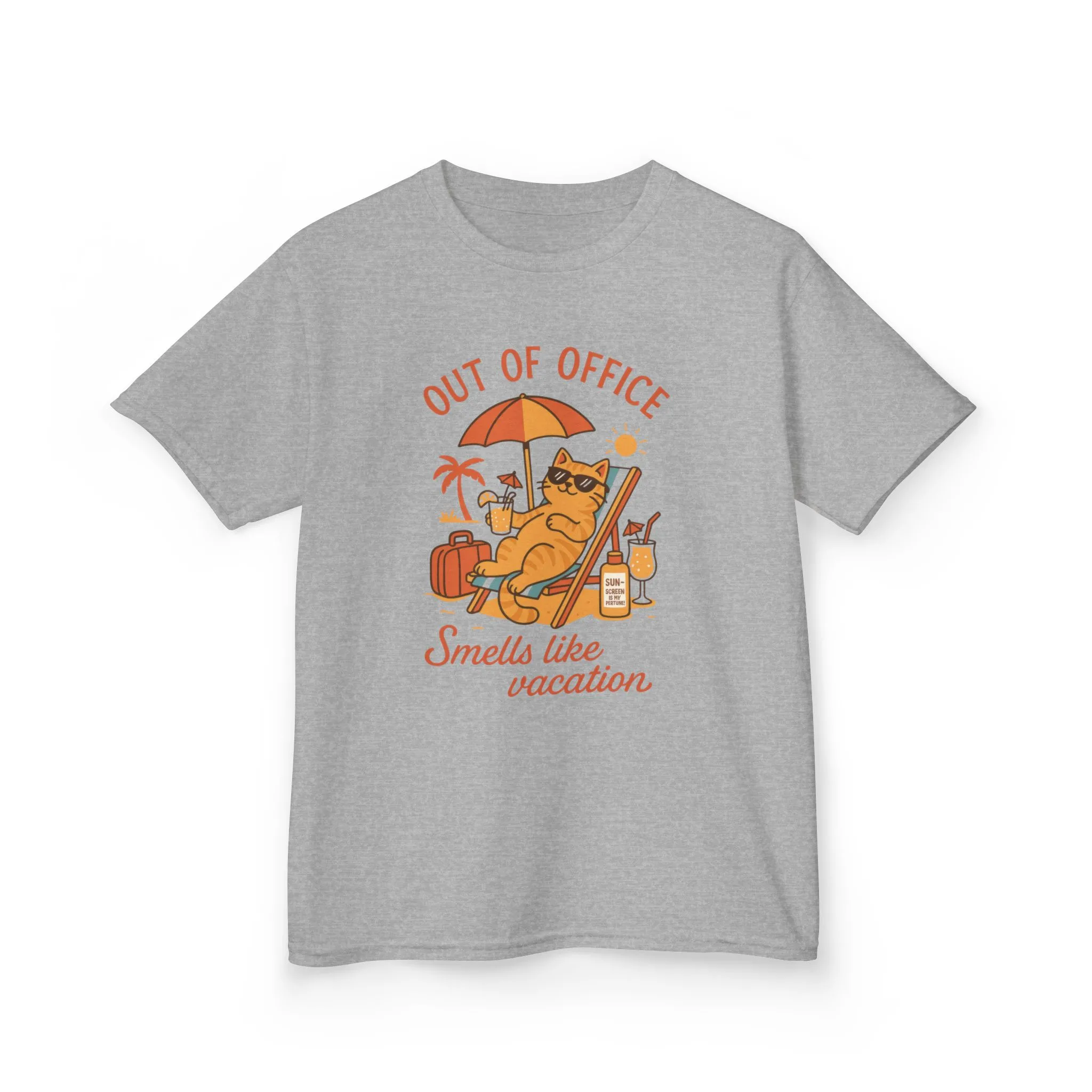 Funny Cat Vacation T-Shirt for Kids, Out of Office Beach Shirt, Summer Holiday Tee, Summer Fun, Beachwear, Travel Tee, Gift for Kids - Image 7