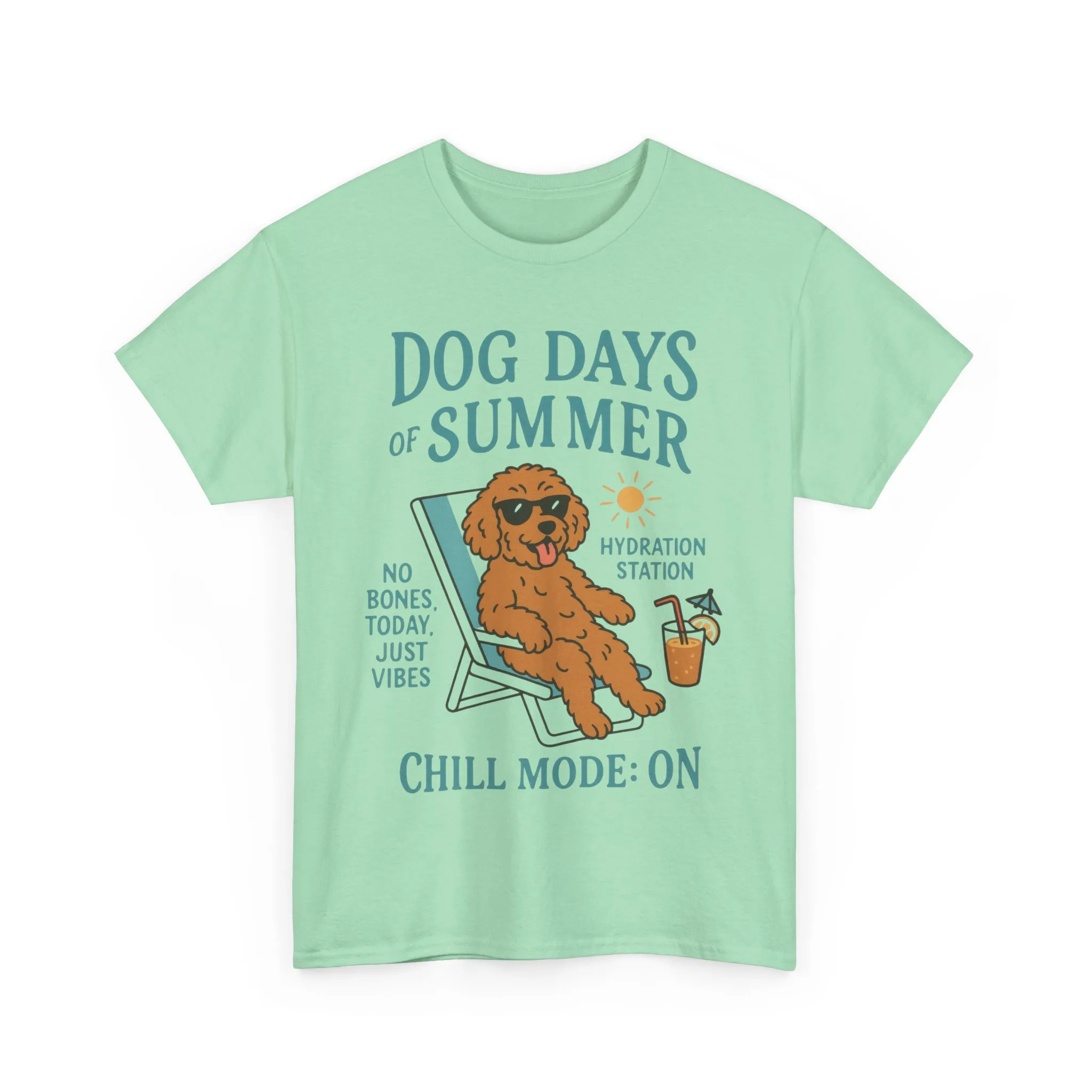 Dog Days of Summer Shirt, Funny Cute Dog Graphic Womens T-Shirt, Chill Mode ON Tee, Summer Puppy Vibes Gift, Dog Lover Gift - Image 2