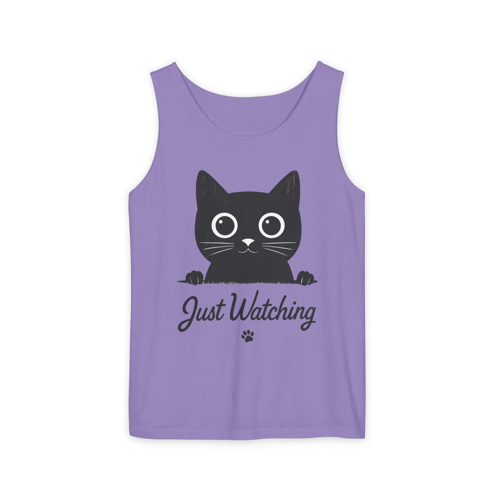 Just Watching Cat Womens Tank Top - Cute Black Kitty Sleeveless Shirt - Funny Summer Cat Lover Gift, Summer Beach Wear, Pet Themed Apparel - Image 15