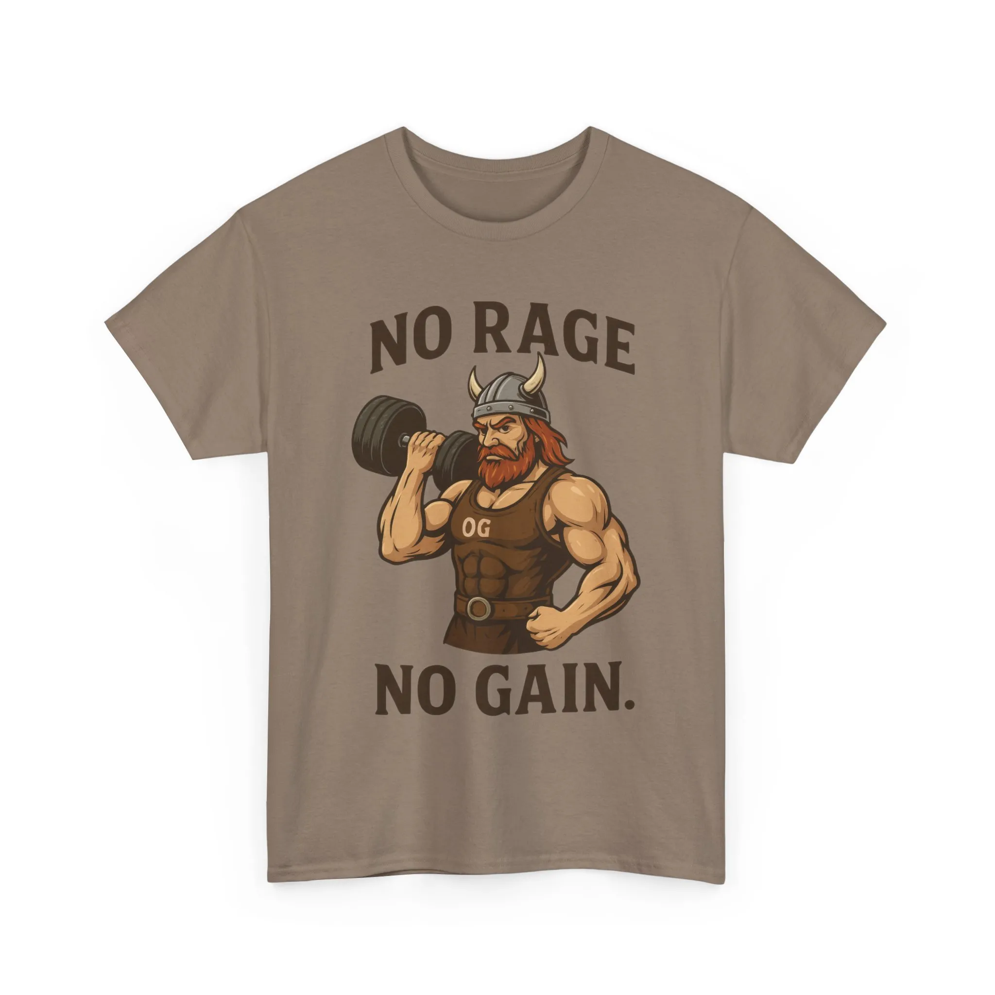 No Rage No Gain Viking Gym Shirt, Funny Muscle Workout Tee, Barbarian Fitness T-Shirt for Men, Powerlifting Humor Shirt, Viking Lifting Gift - Image 2