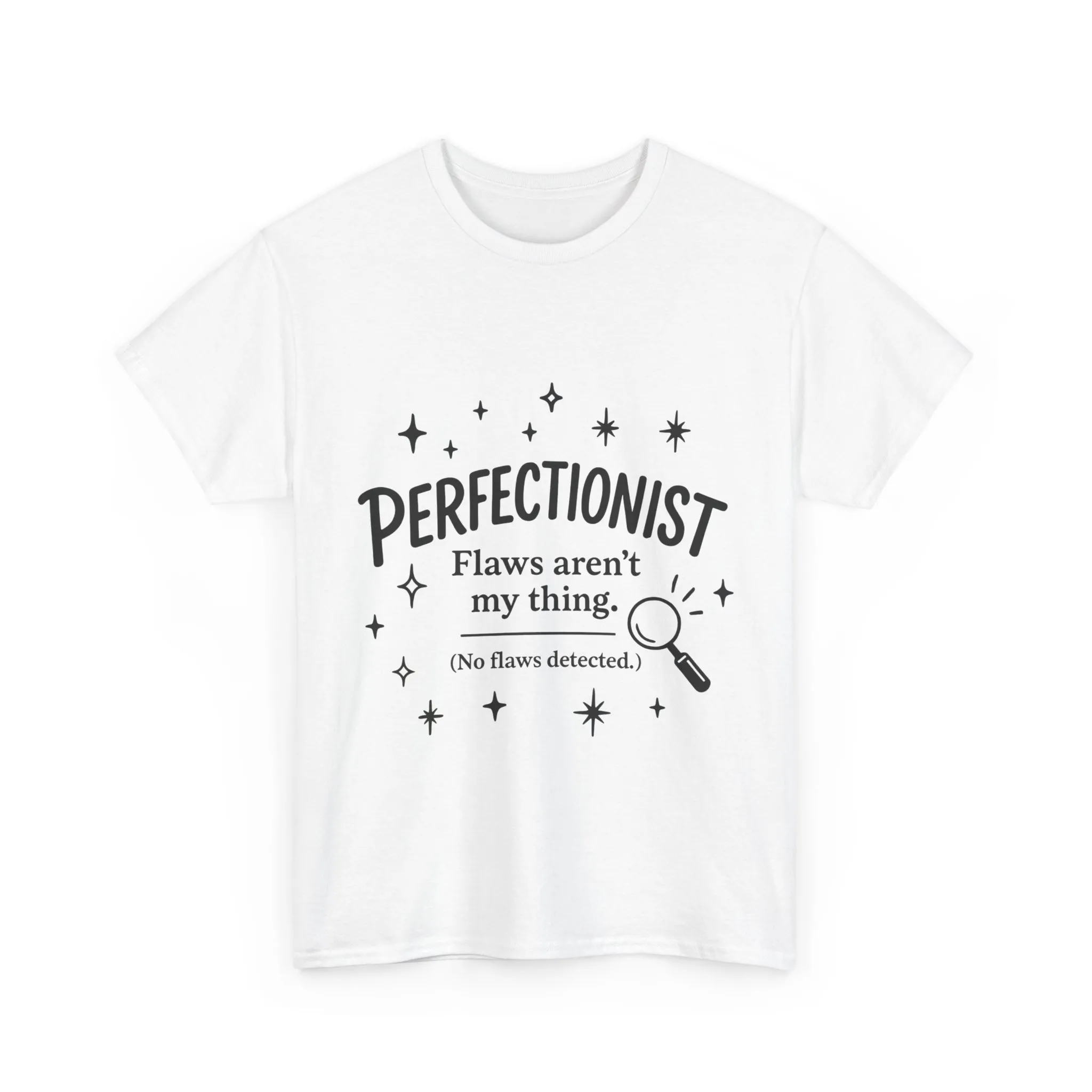 Funny Perfectionist T-Shirt for Women, No Flaws Detected Graphic Tee, Minimalist Humor Shirt, Gift for OCD, Flawless Queen - Image 4