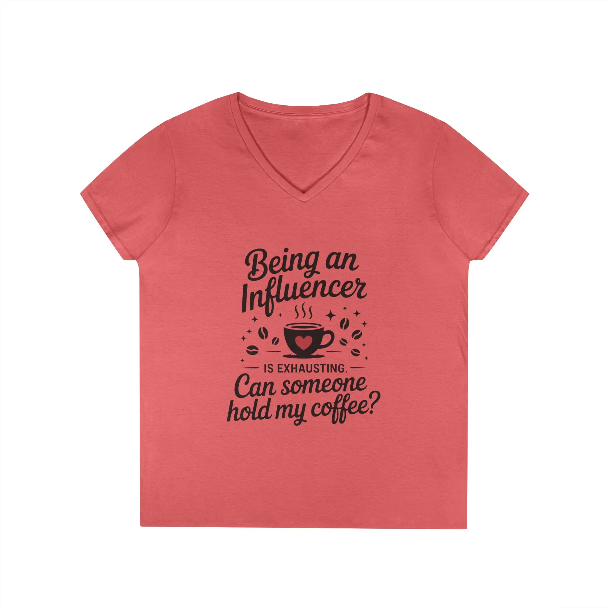 Funny Influencer V-Neck T-Shirt, Social Media Humor Womens Tee, Content Creators, Instagram girl top, tiktok fashion, gift for Coffee Lovers - Image 4