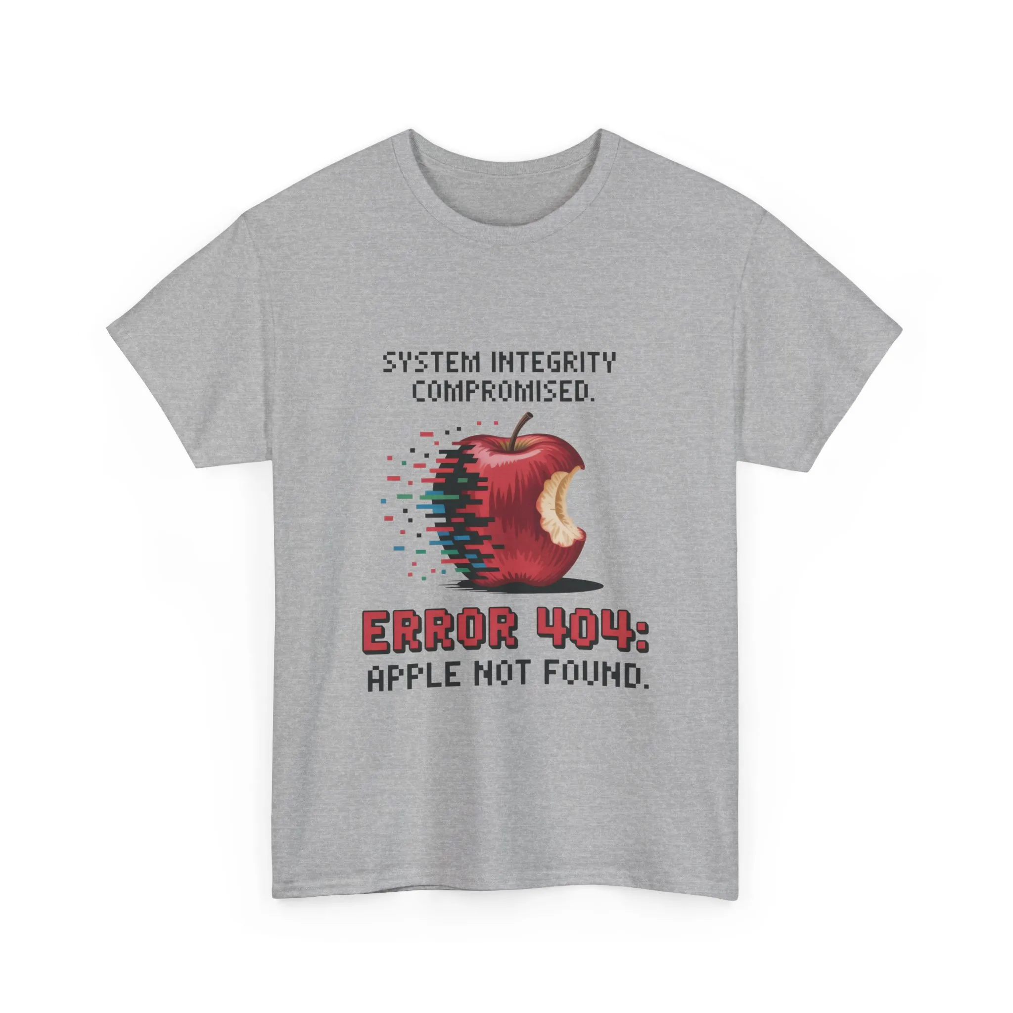 Error 404 Apple Not Found T-Shirt, Glitch Pixel Tech Tee, Funny Nerd Shirt, Unisex Retro Graphic Tee, Geeky T-Shirt, Techie Gift - Image 4