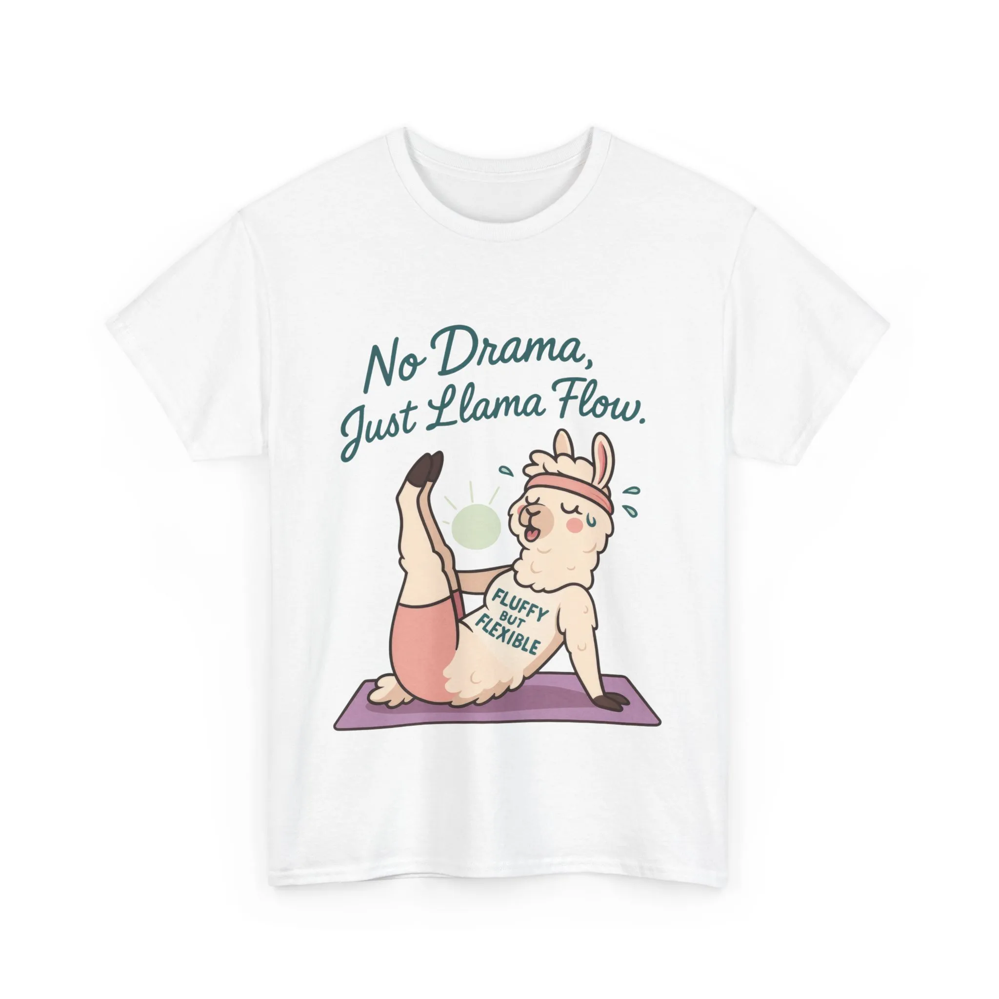 No Drama Llama Yoga Tee, Funny Yoga Llama T-Shirt for Women, Gift for Yoga Lovers, Fun Yoga T-Shirt for Animal Lovers, Humor Shirt - Image 4