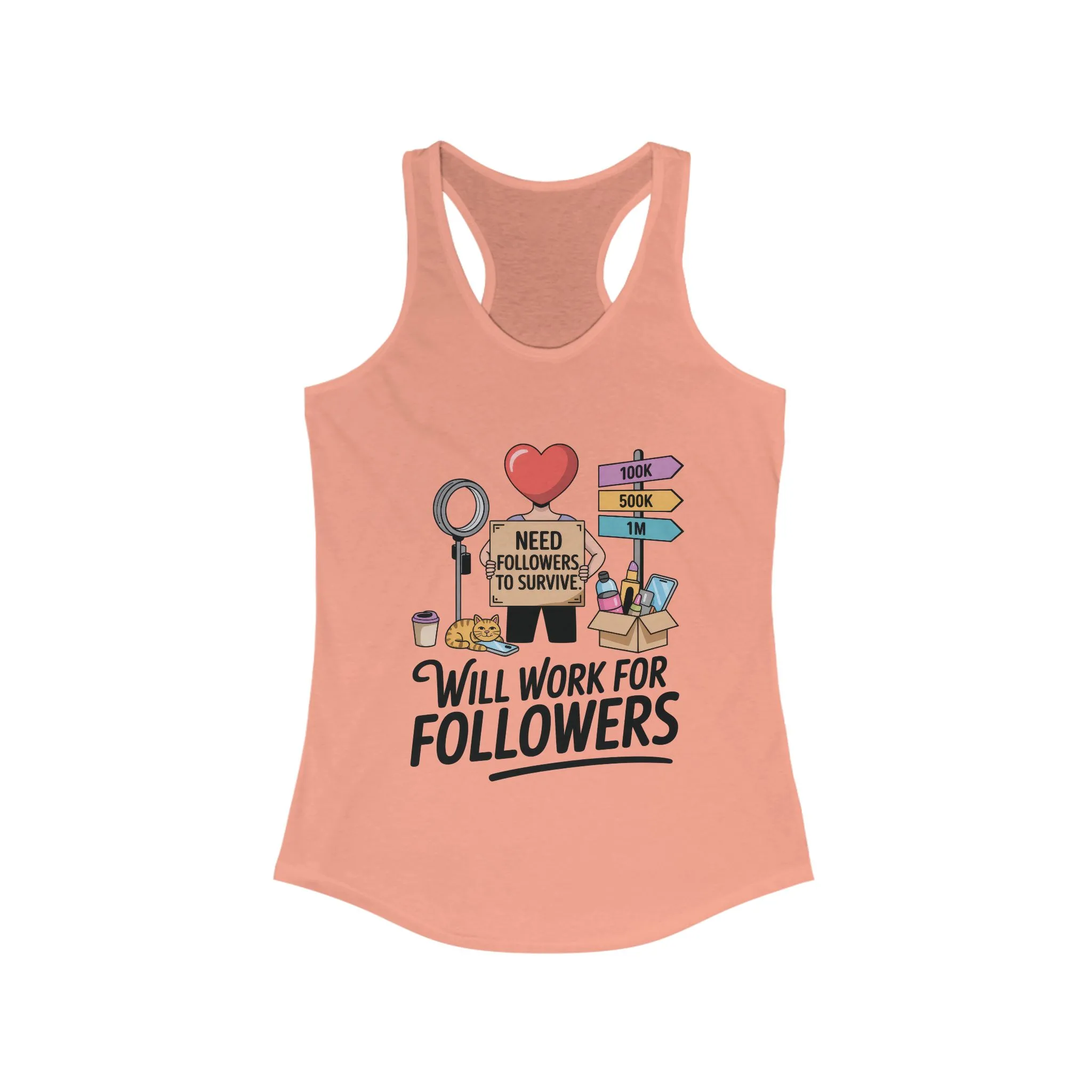 Social Media Humor Tank Top, Perfect for Influencers, Will Work for Followers, Trendy Workout Top, Cute Gift for Friends, Summer Fashion - Image 5