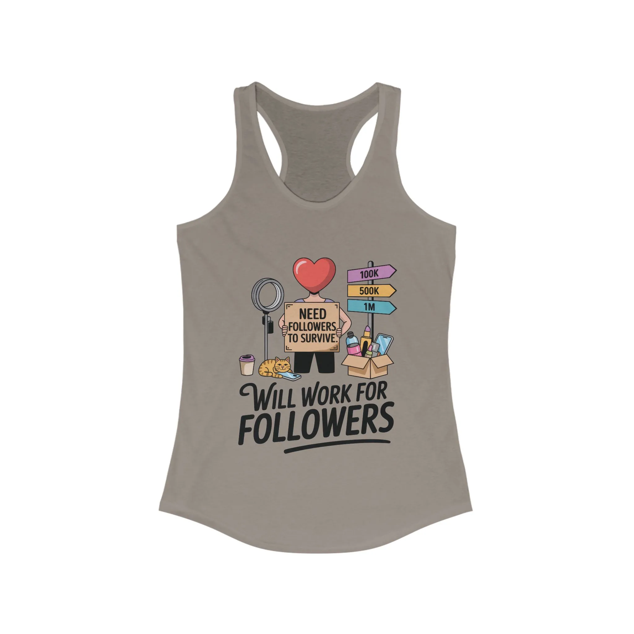 Social Media Humor Tank Top, Perfect for Influencers, Will Work for Followers, Trendy Workout Top, Cute Gift for Friends, Summer Fashion - Image 7