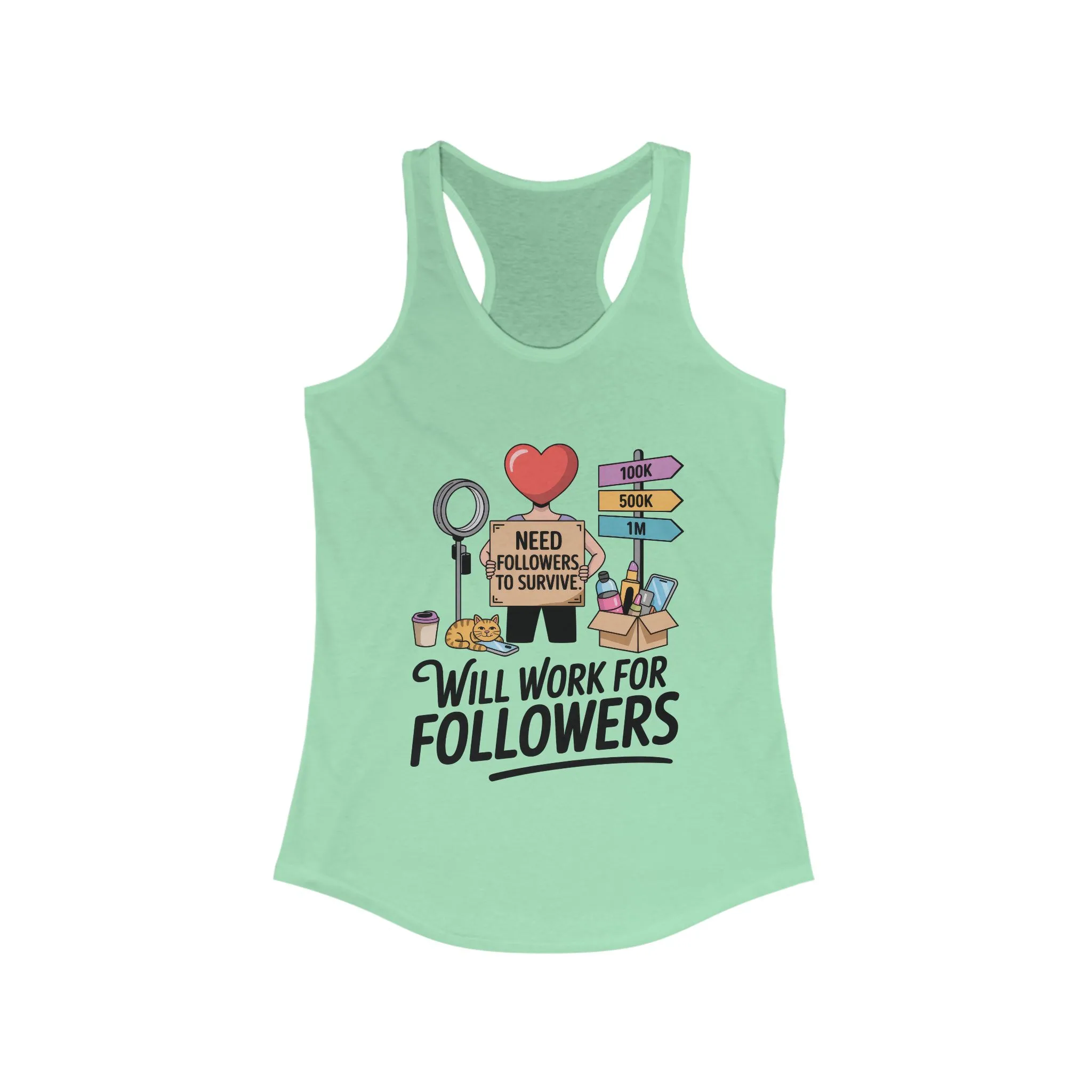Social Media Humor Tank Top, Perfect for Influencers, Will Work for Followers, Trendy Workout Top, Cute Gift for Friends, Summer Fashion - Image 9