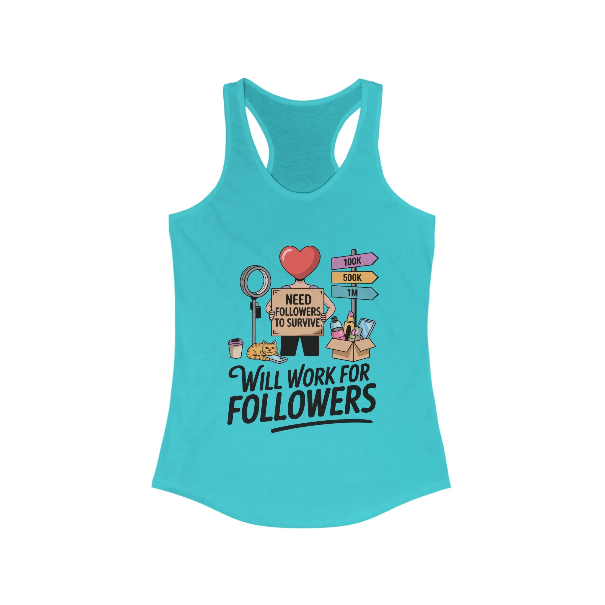 Social Media Humor Tank Top, Perfect for Influencers, Will Work for Followers, Trendy Workout Top, Cute Gift for Friends, Summer Fashion - Image 11