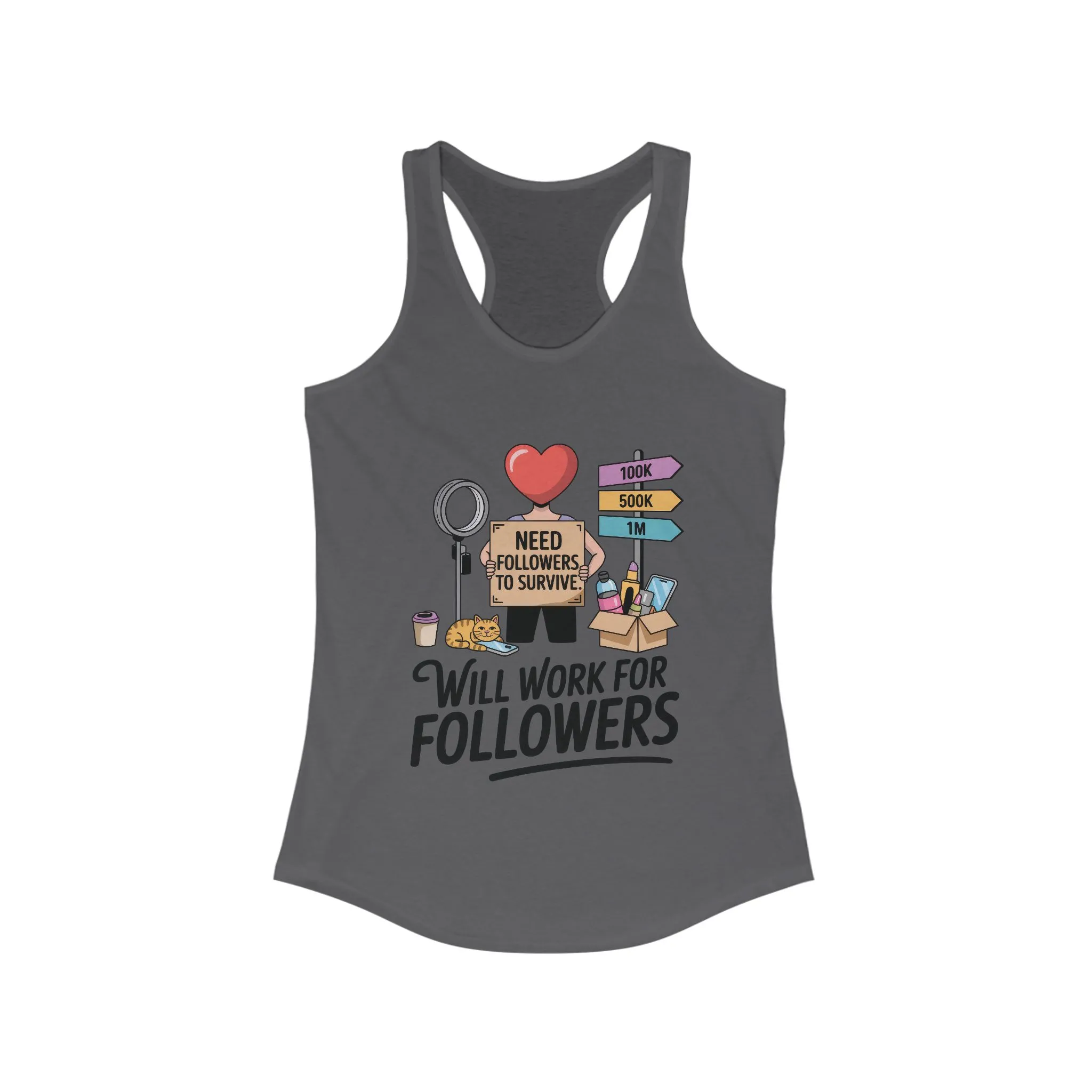 Social Media Humor Tank Top, Perfect for Influencers, Will Work for Followers, Trendy Workout Top, Cute Gift for Friends, Summer Fashion - Image 13
