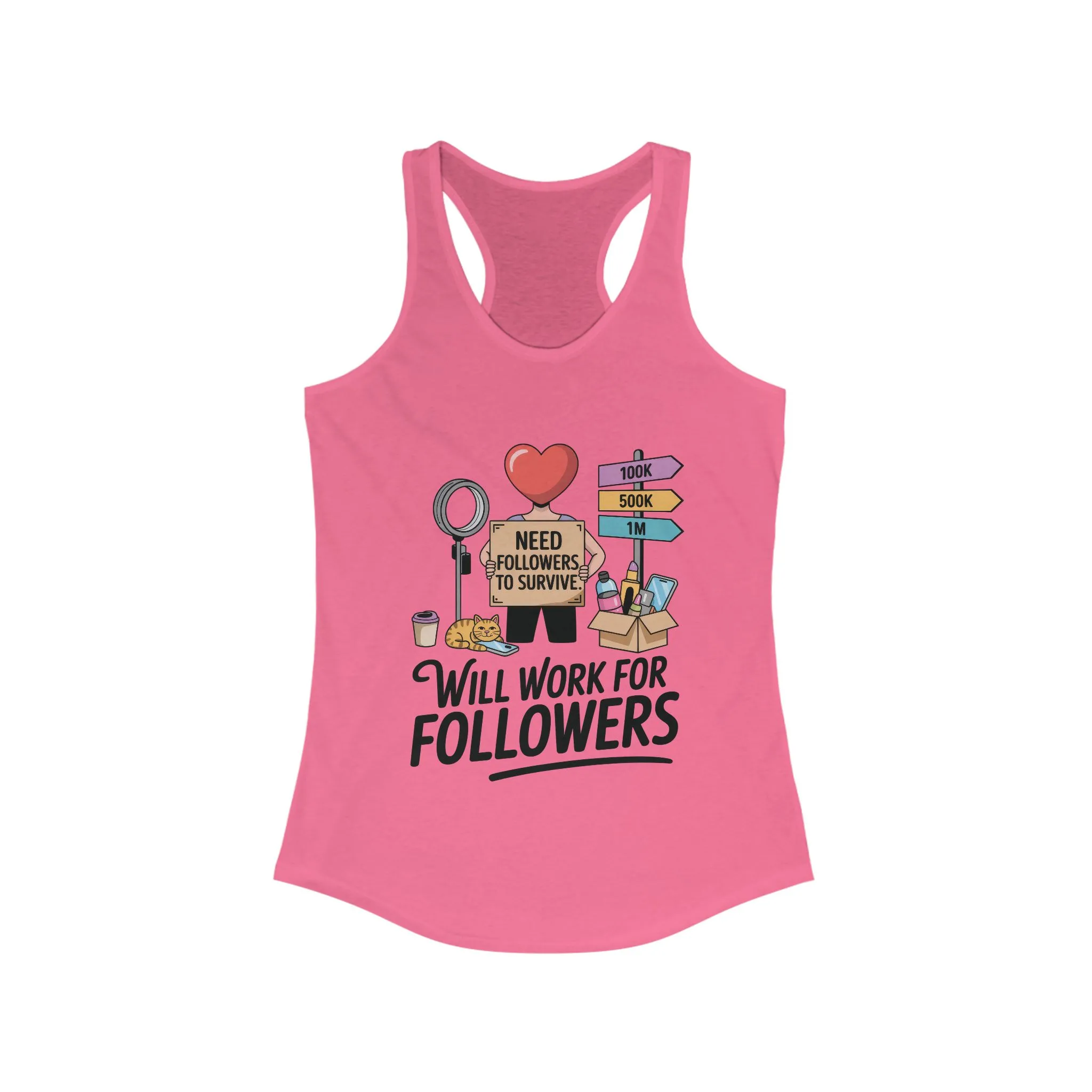 Social Media Humor Tank Top, Perfect for Influencers, Will Work for Followers, Trendy Workout Top, Cute Gift for Friends, Summer Fashion - Image 15