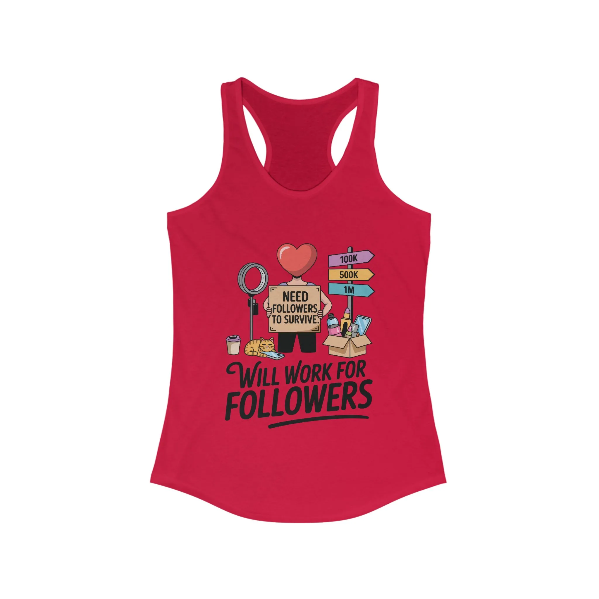 Social Media Humor Tank Top, Perfect for Influencers, Will Work for Followers, Trendy Workout Top, Cute Gift for Friends, Summer Fashion - Image 17