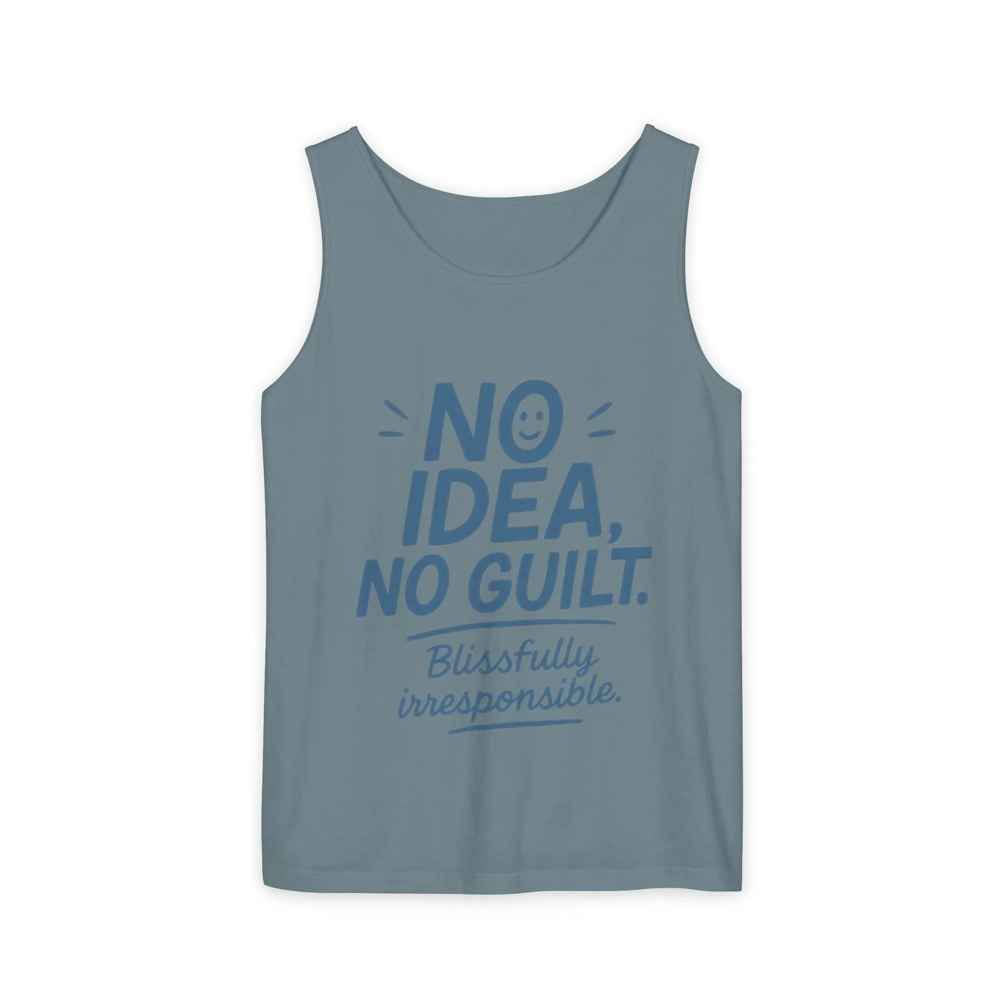Womens No Guilt Tank Top, No Idea Funny Quote, Blissfully Irresponsible Workout Tee, Casual Sleeveless Top, Summer Activewear, Relaxed Style - Image 25