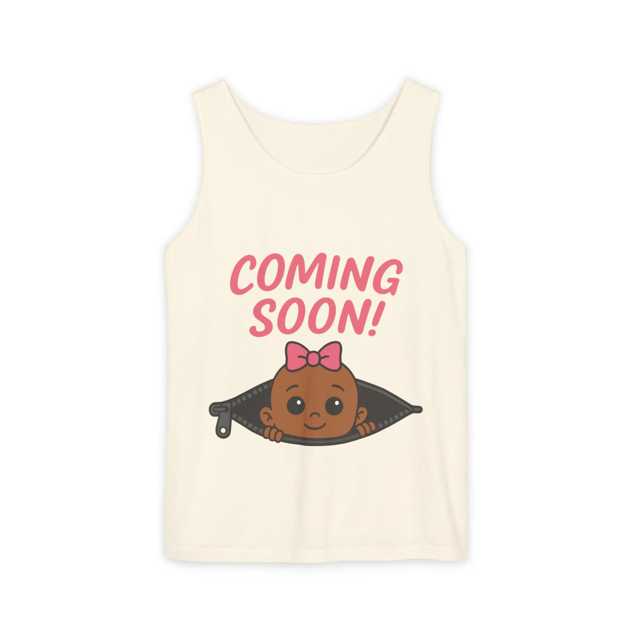 Coming Soon Maternity Tank Top, Cute Baby Girl Pregnancy Announcement Shirt, Expecting Mom Gift, Gender Reveal Tank, Baby Shower Gift - Image 5