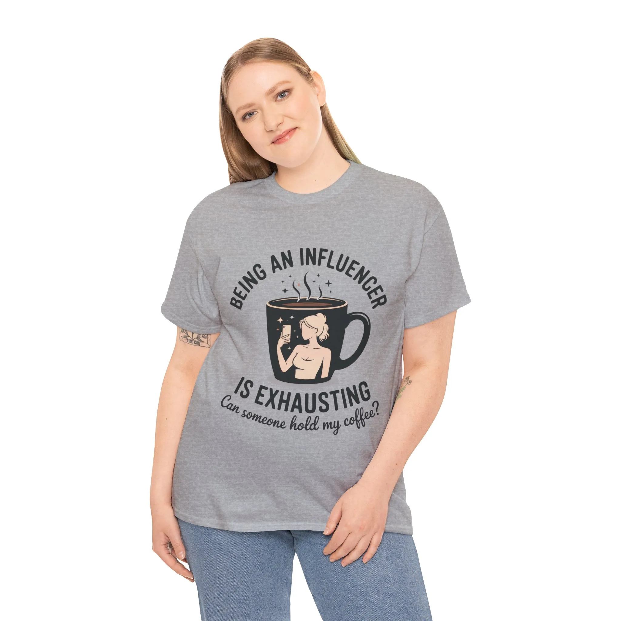 Social Media Humor Tee, Funny Influencers Womens T-Shirt, Content Creators, instagram girl top, tiktok fashion, Perfect for Coffee Lovers - Image 6