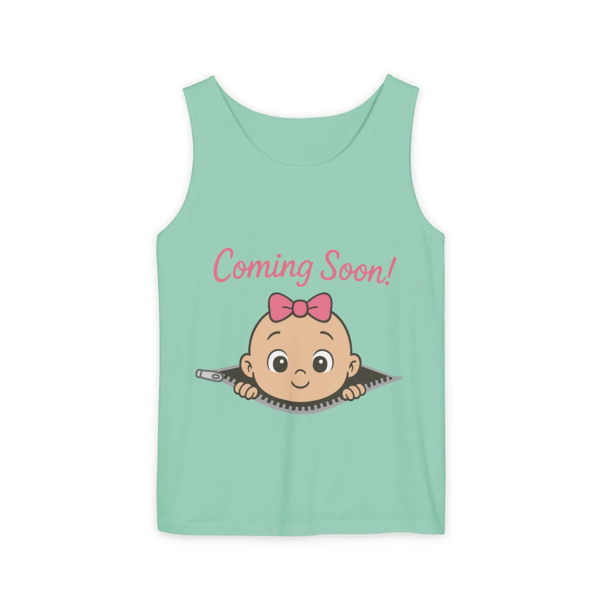 Coming Soon Maternity Tank Top, Cute Baby Girl Pregnancy Announcement Shirt, Expecting Mom Gift, Gender Reveal Tee, Baby Shower Gift - Image 7
