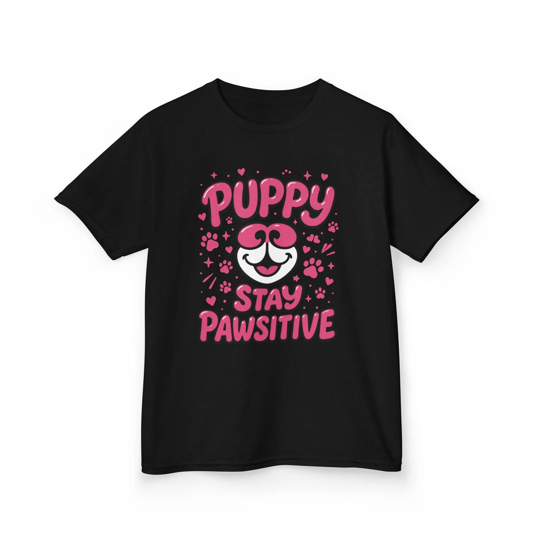 Puppy Stay Pawsitive Youth T-Shirt - Cute Positive Dog Shirt for Teens - Fun Puppy Paw Graphic Kids Tee, Kids Gift, Pet Lover Shirt - Image 5