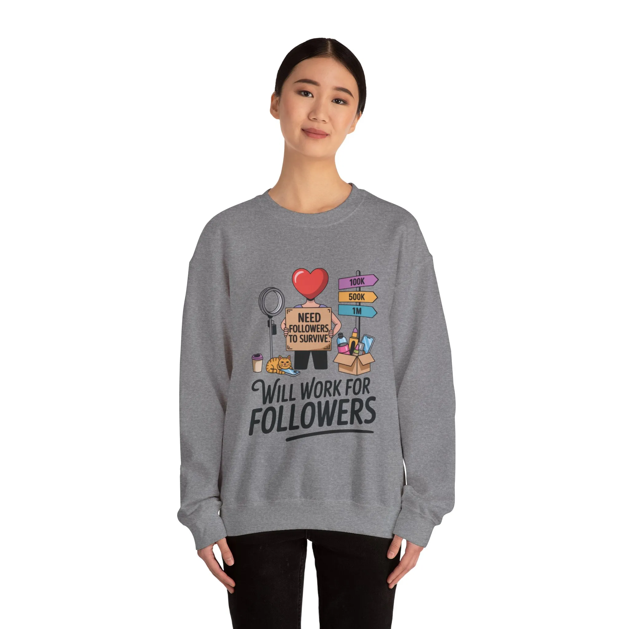 Funny Influencer Womens Sweatshirt, Social Media Sweatshirt, Humor Gifts, Crewneck for Influencers, Casual Wear, Womens Cozy Meme Top - Image 8