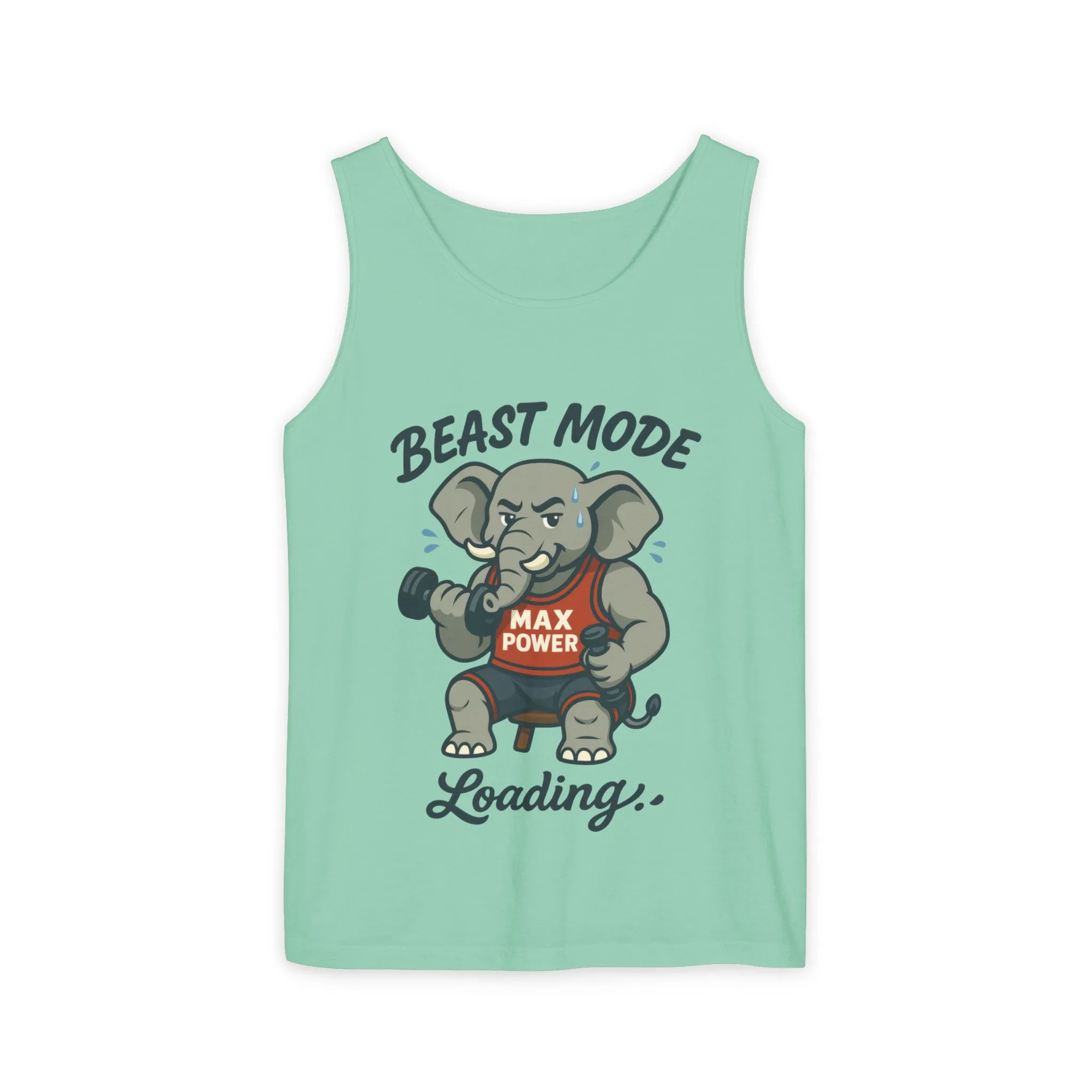 Beast Mode Elephant Gym Tank Top, Funny Workout Muscle Tank, Max Power Fitness Tank, Beast Mode Loading Mens Gym Top, Fitness Apparel - Image 7