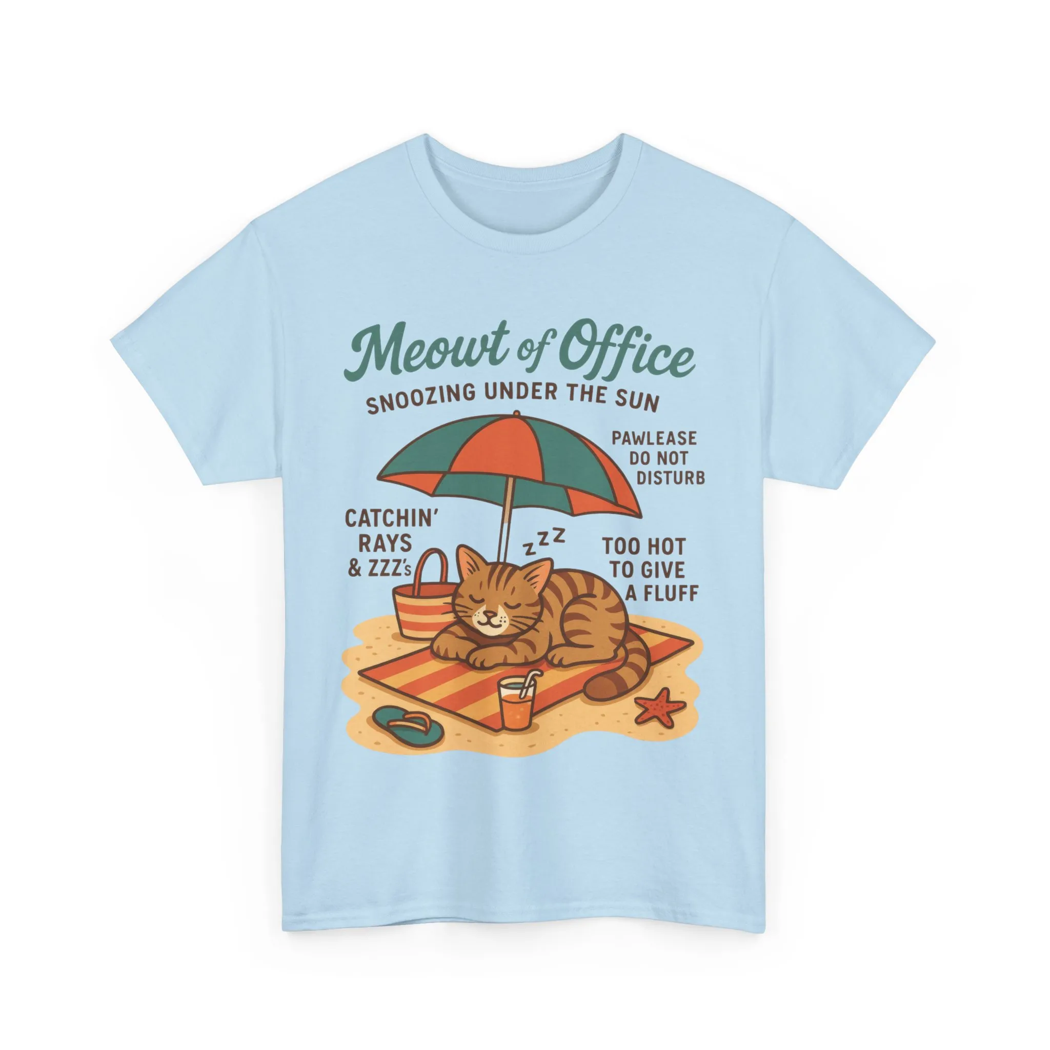Cat Shirt, Cute Beach Cat Womens T-Shirt, Funny Summer Vacation Tee, Lazy Cat Humor Gift, Cat Lover T-Shirt, Vacation Humor Tee - Image 22