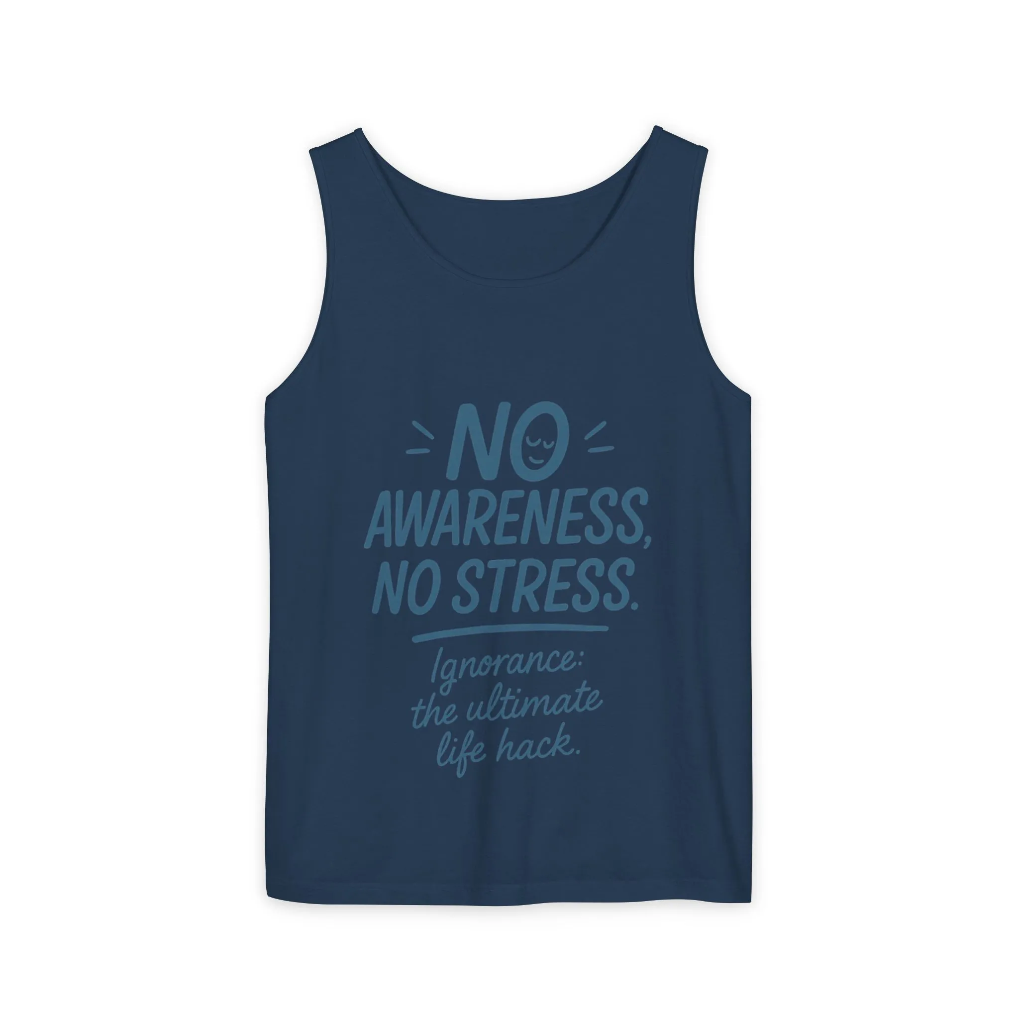 Womens No Awareness Racerback Tank Top, Funny No Stress Quote, Ignorance Life Hack, Workout Sleeveless Shirt, Motivational Shirt, Yoga - Image 25