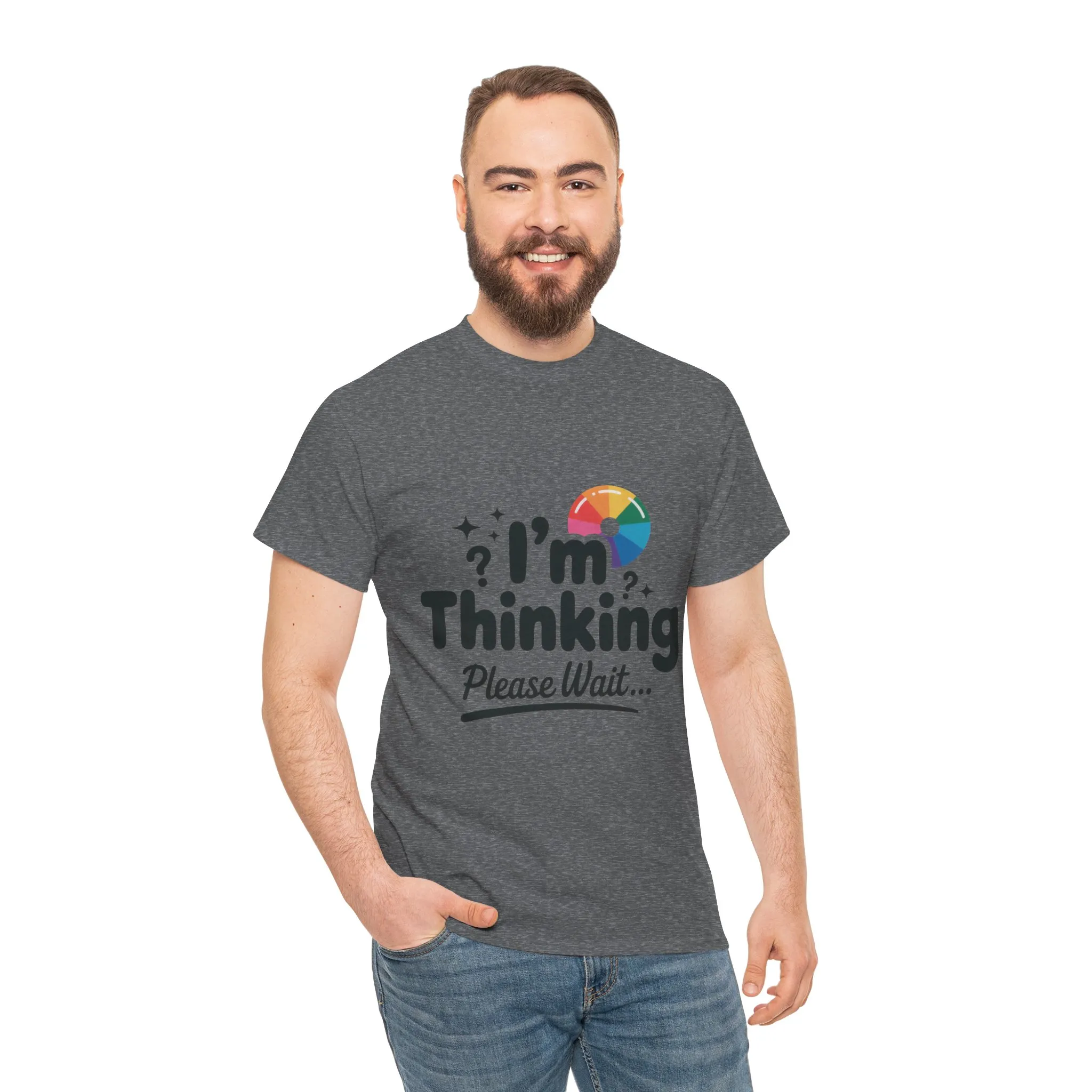 Funny - Im Thinking Please Wait - Mens T-Shirt, Cute Geeky Gift for Introverts, Programmers, Designers, Fun Humor Shirt, Gift for Adults - Image 17