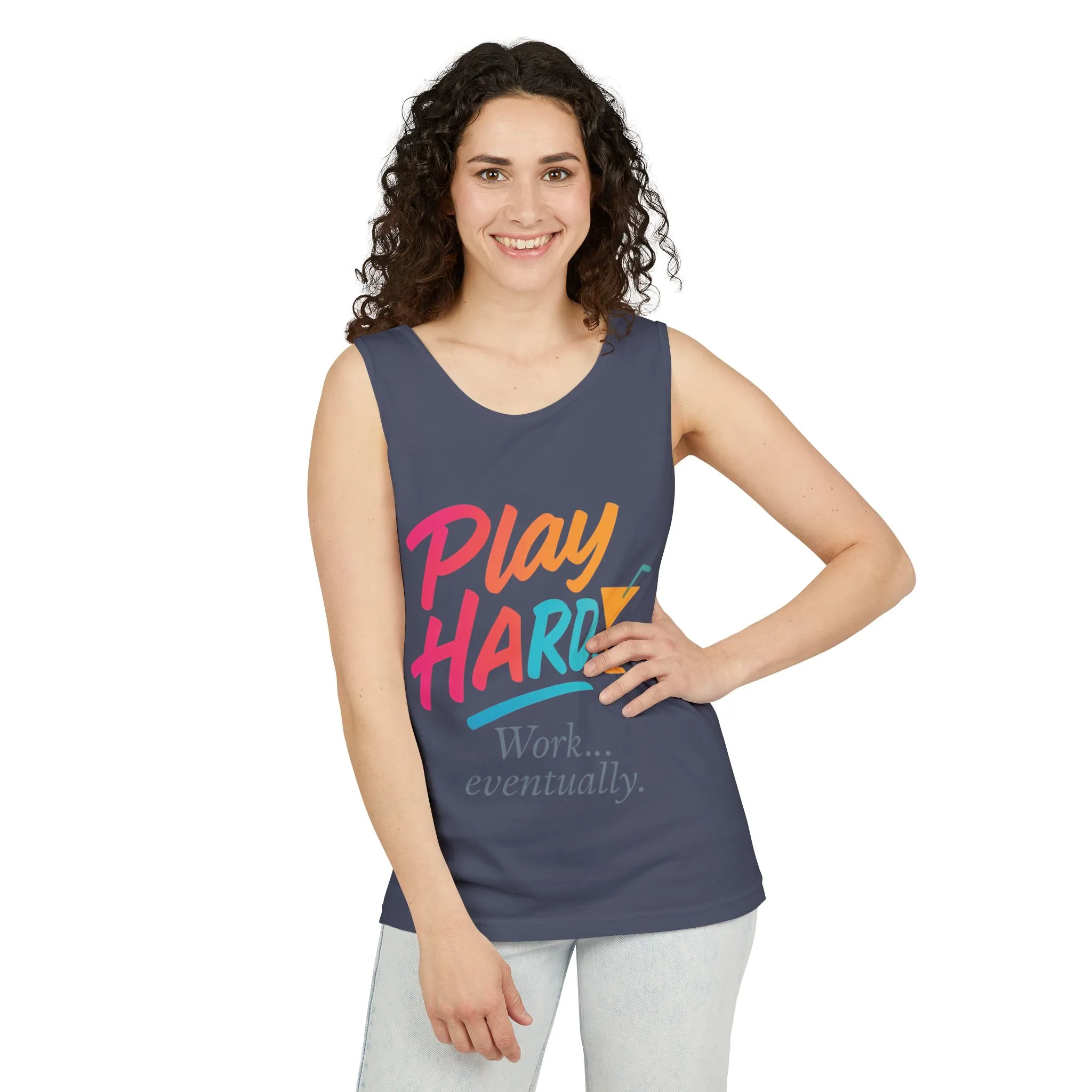 Play Hard Work Eventually Tank Top - Casual Summer Apparel, Womens Beachwear, Resort Wear, Gift for Friends, Vacation Essential - Image 12