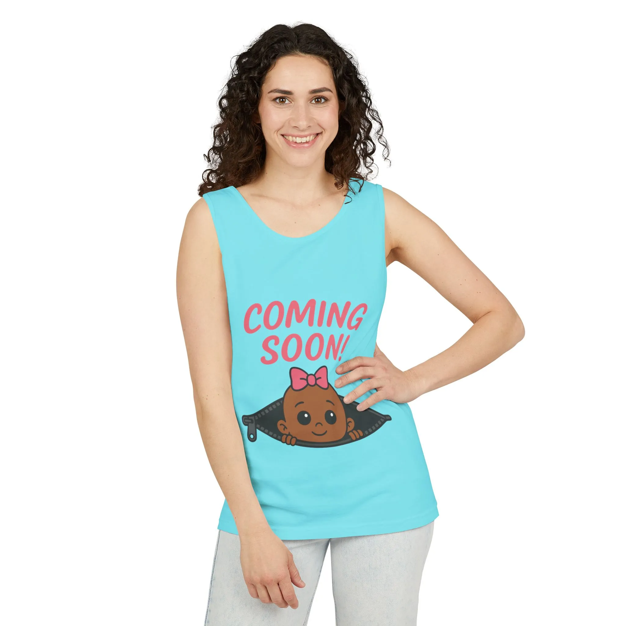 Coming Soon Maternity Tank Top, Cute Baby Girl Pregnancy Announcement Shirt, Expecting Mom Gift, Gender Reveal Tank, Baby Shower Gift - Image 24