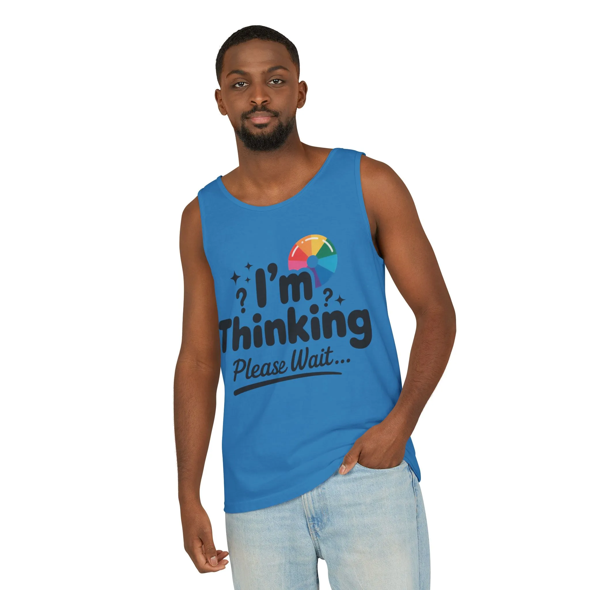 Funny - Im Thinking Please Wait - Mens Tank Top, Cute Geeky Gift for Introverts, Programmers, Designers, Fun Humor Shirt, Gift for Adults - Image 20