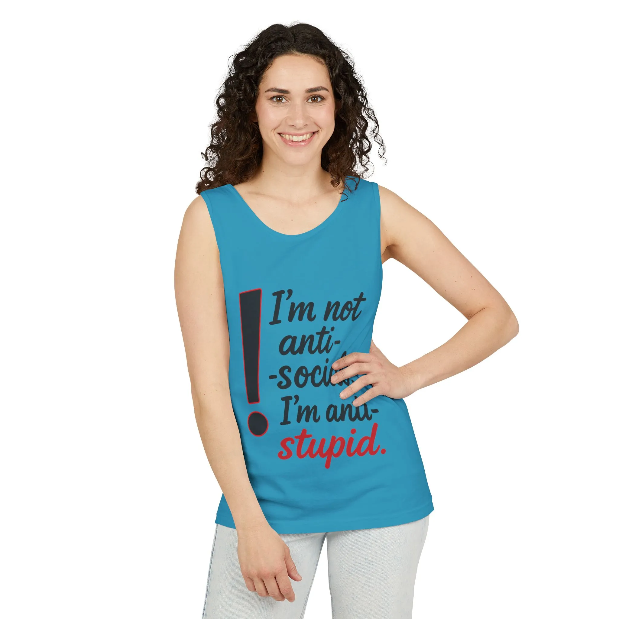 Anti-Social Womens Tank Top, Funny Graphic Summer Apparel, Beachwear, Humorous Womens Tee, Graphic Tee for Introverts & Thinkers - Image 15